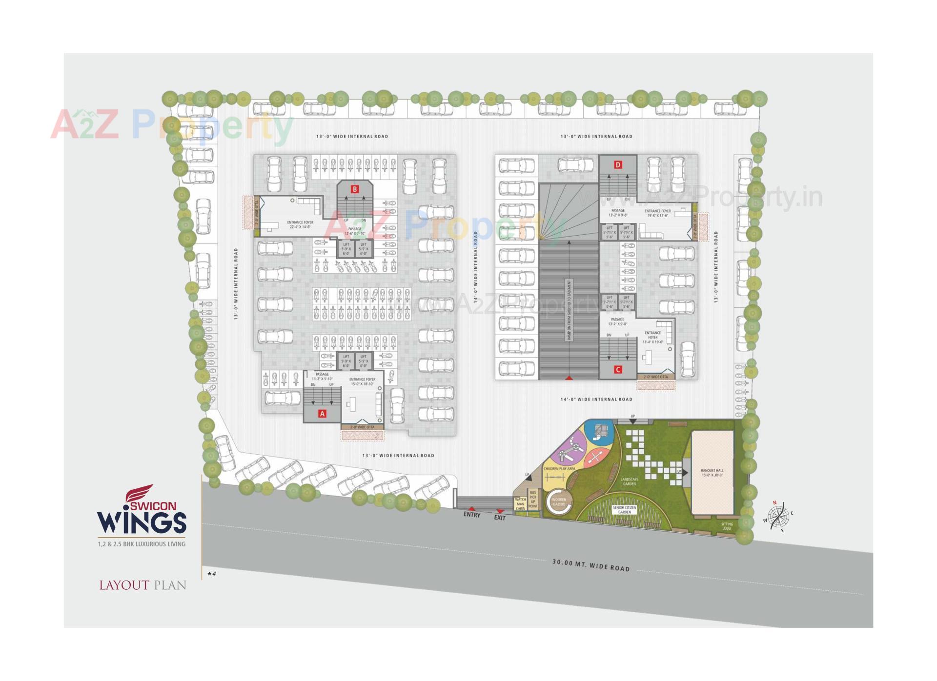 Layout of real estate project Swicons located at Jahangirabad, Surat, Gujarat