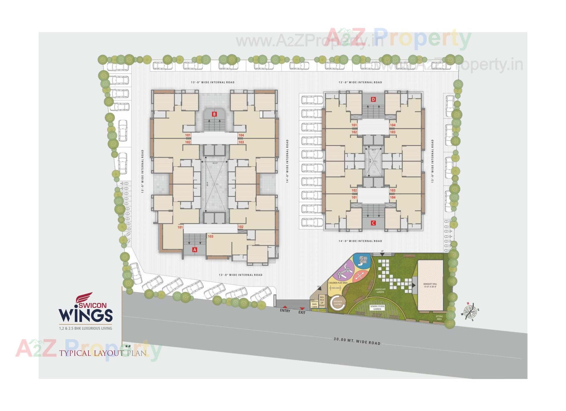 Layout of real estate project Swicons located at Jahangirabad, Surat, Gujarat