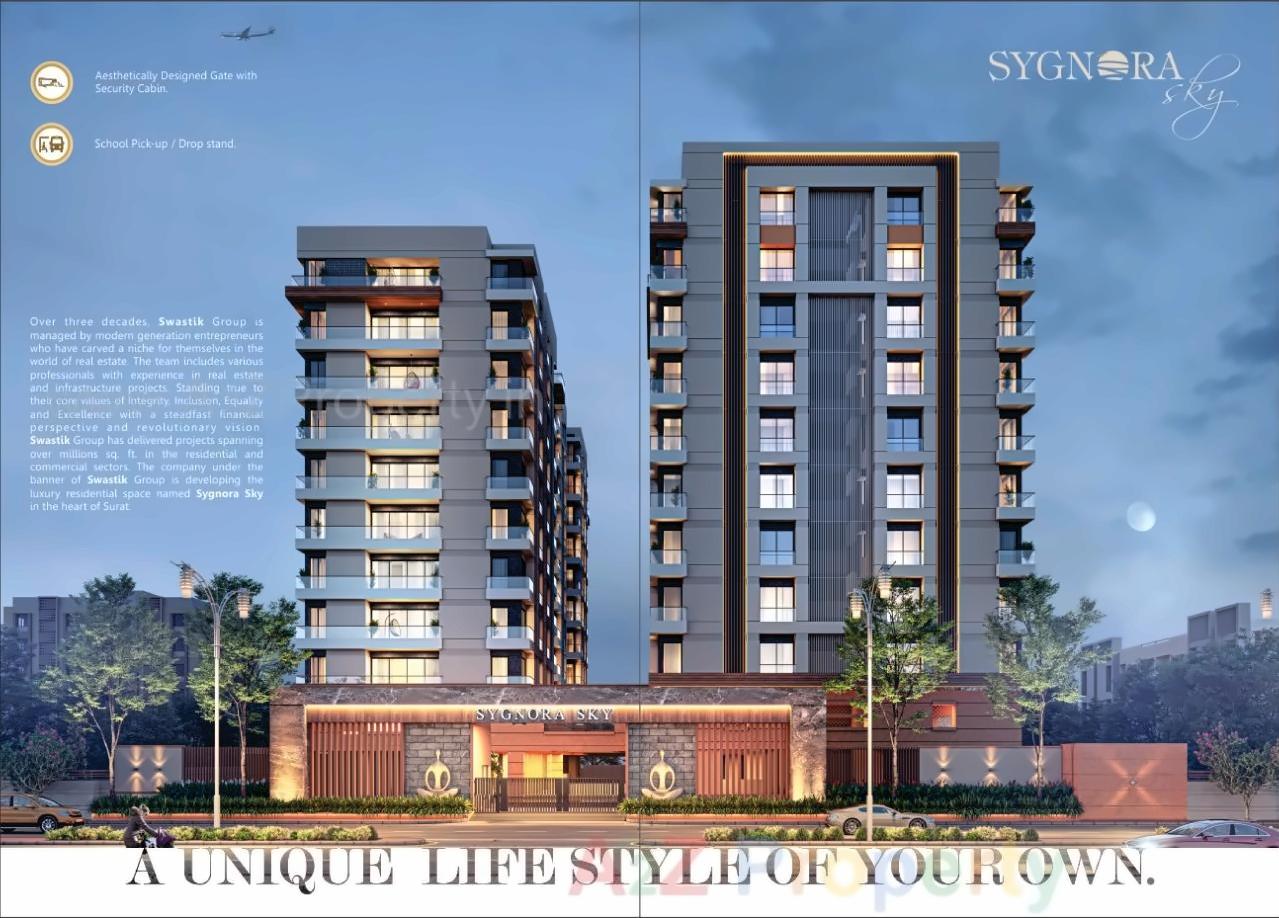 3D Elevation of real estate project Sygnora Sky located at Surat, Surat, Gujarat