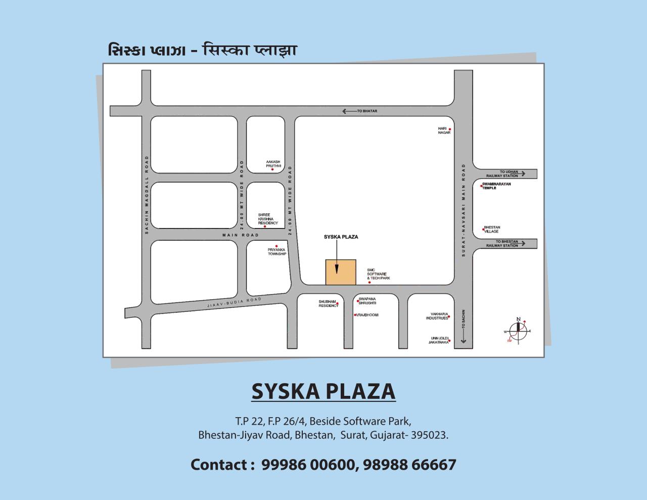 Layout of real estate project Syska Plaza located at Surat, Surat, Gujarat