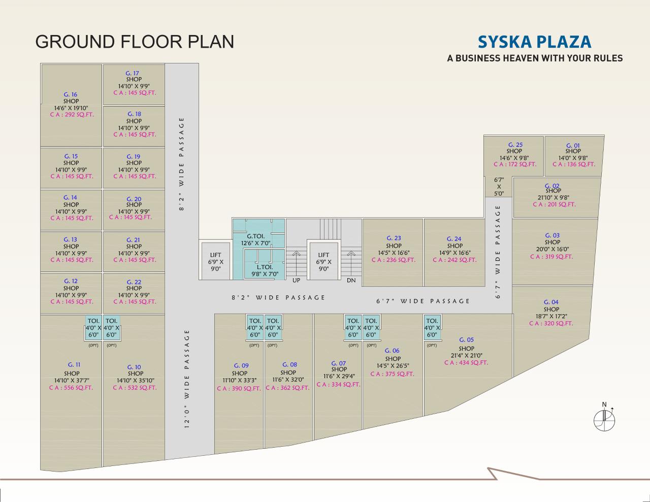 Layout of real estate project Syska Plaza located at Surat, Surat, Gujarat