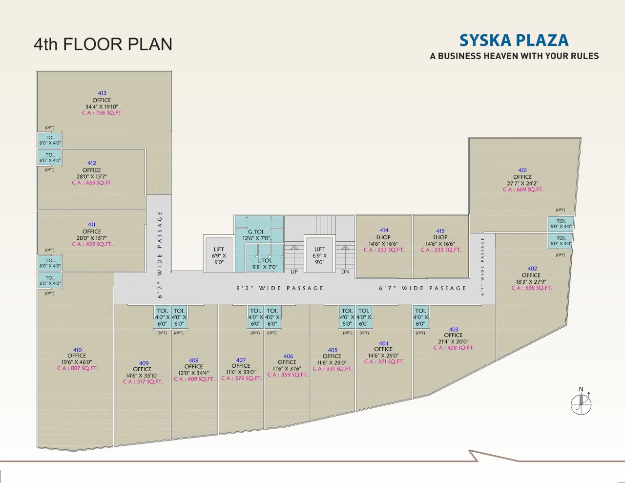 Layout of real estate project Syska Plaza located at Surat, Surat, Gujarat