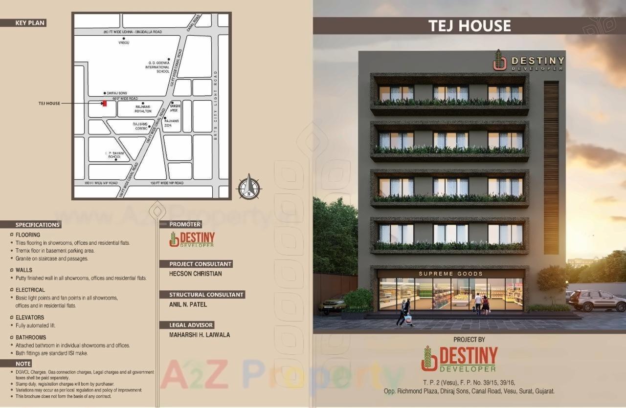  of real estate project Tej House located at Vesu, Surat, Gujarat