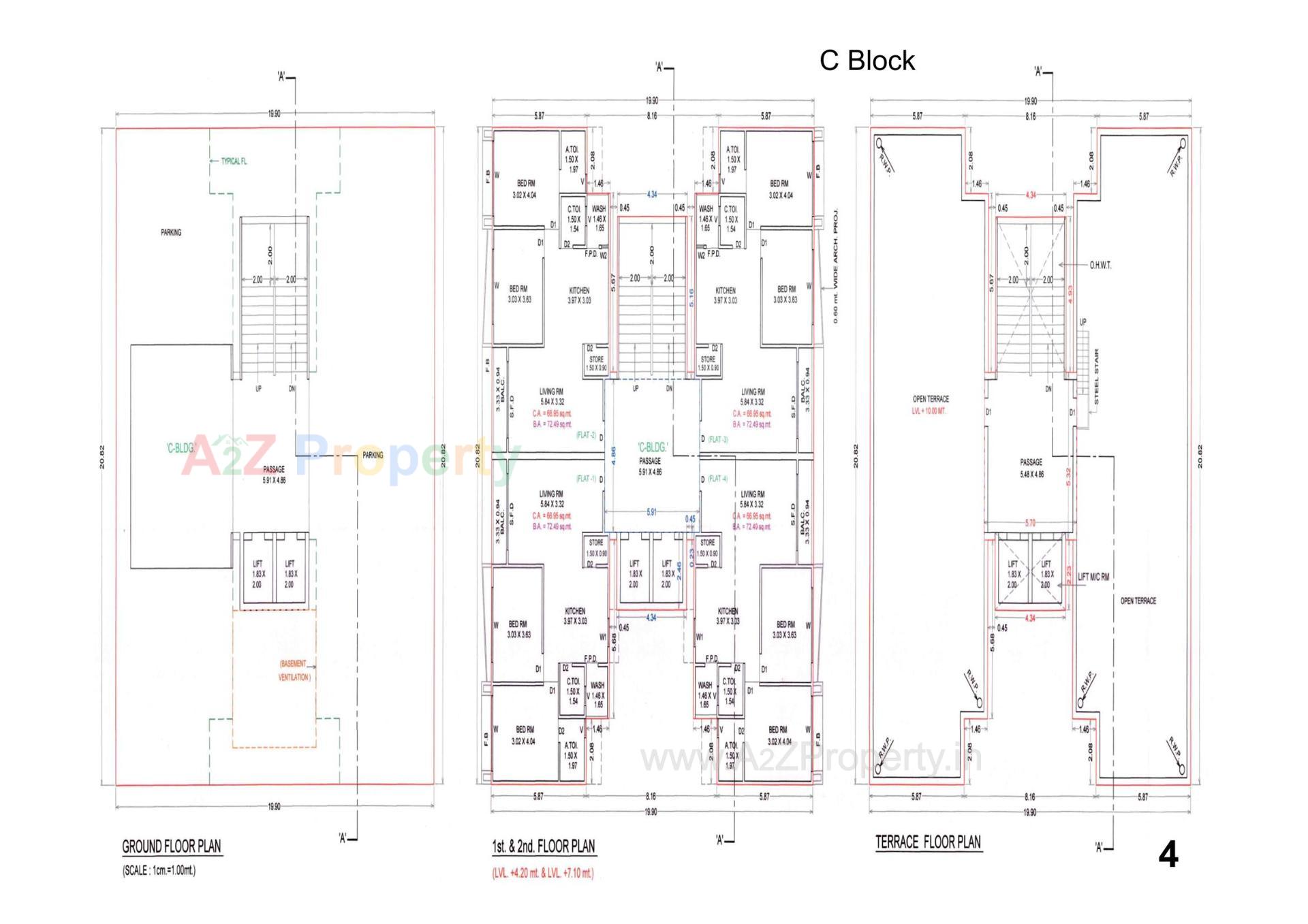Layout of real estate project The Address located at Vesu, Surat, Gujarat