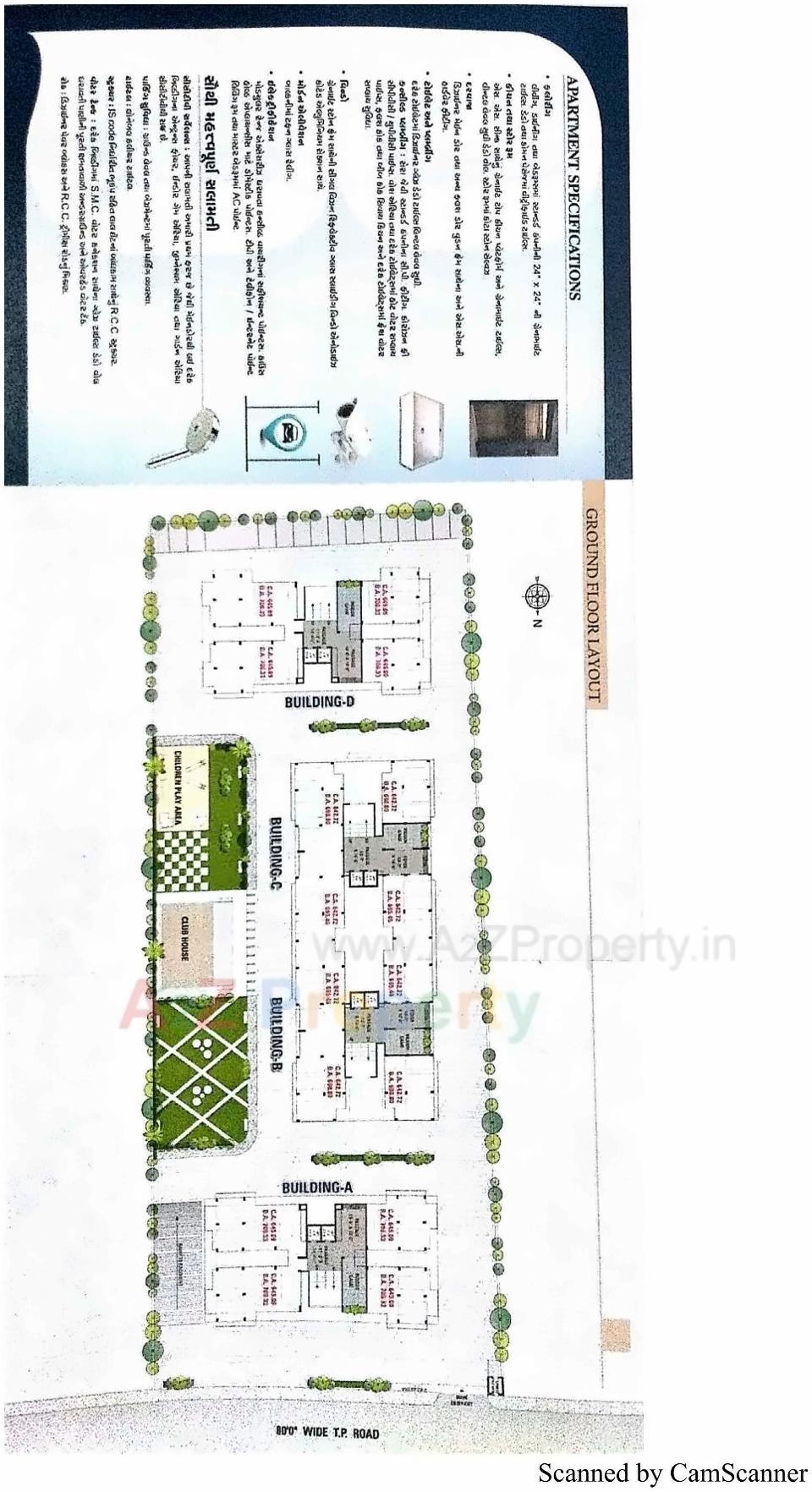 Layout of real estate project The Bluebell located at Surat, Surat, Gujarat