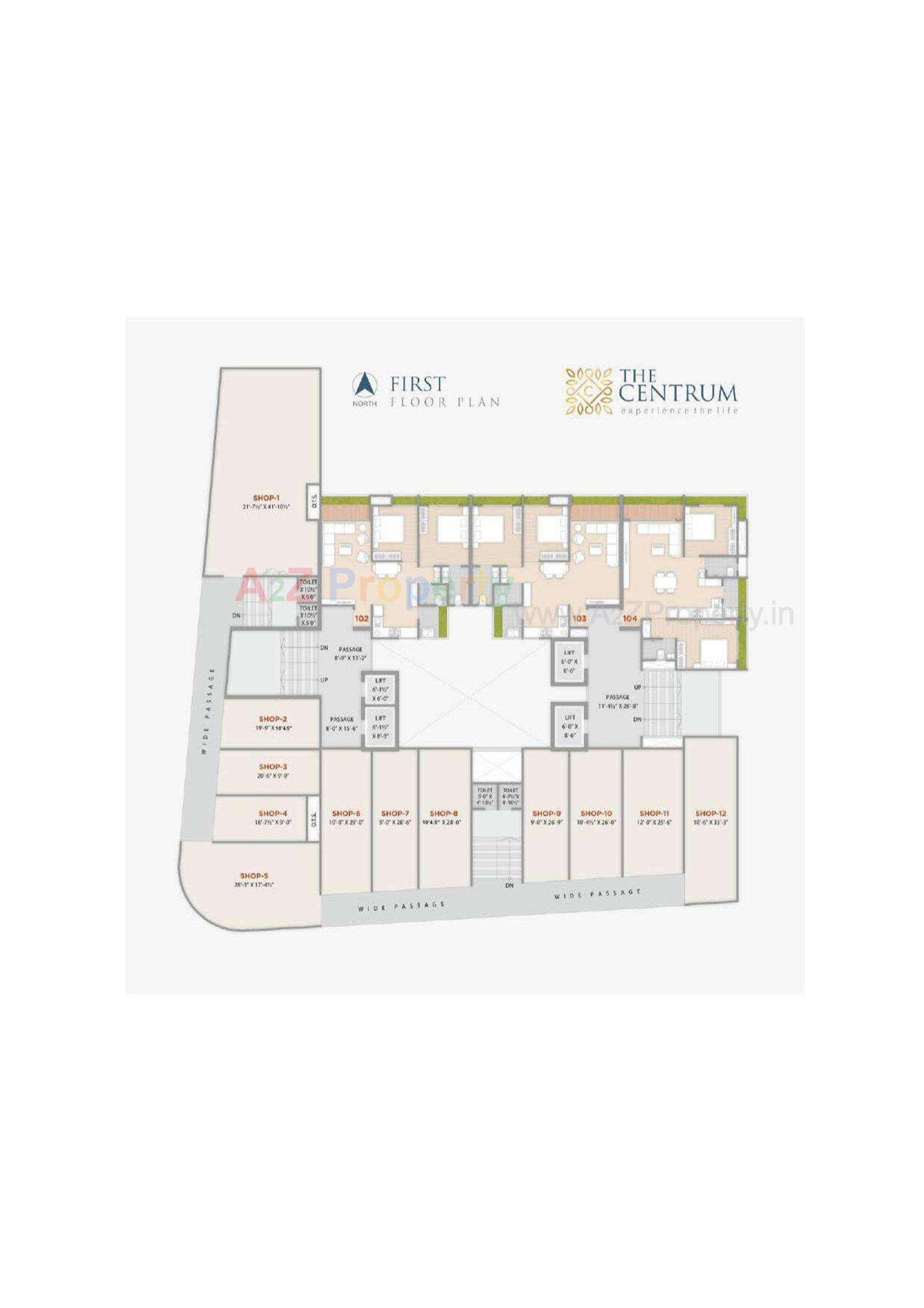 Layout of real estate project The Centrum located at Jahangirabad, Surat, Gujarat