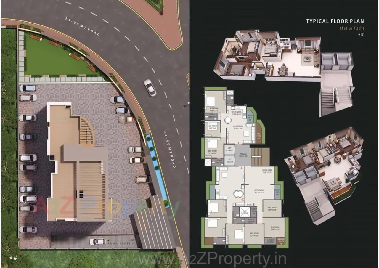 Layout of real estate project The Elephanta Heights located at Dabholi, Surat, Gujarat