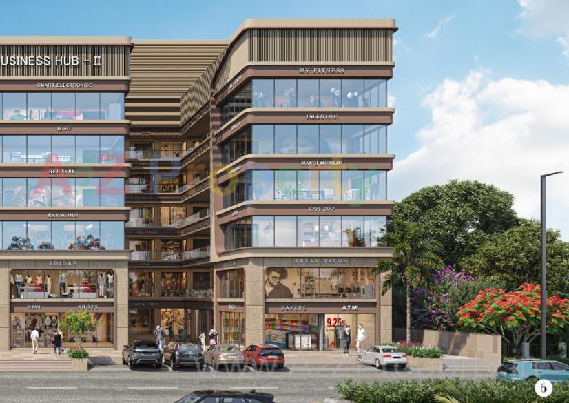 3D Elevation of real estate project The Galleria Business Hub located at Puna, Surat, Gujarat