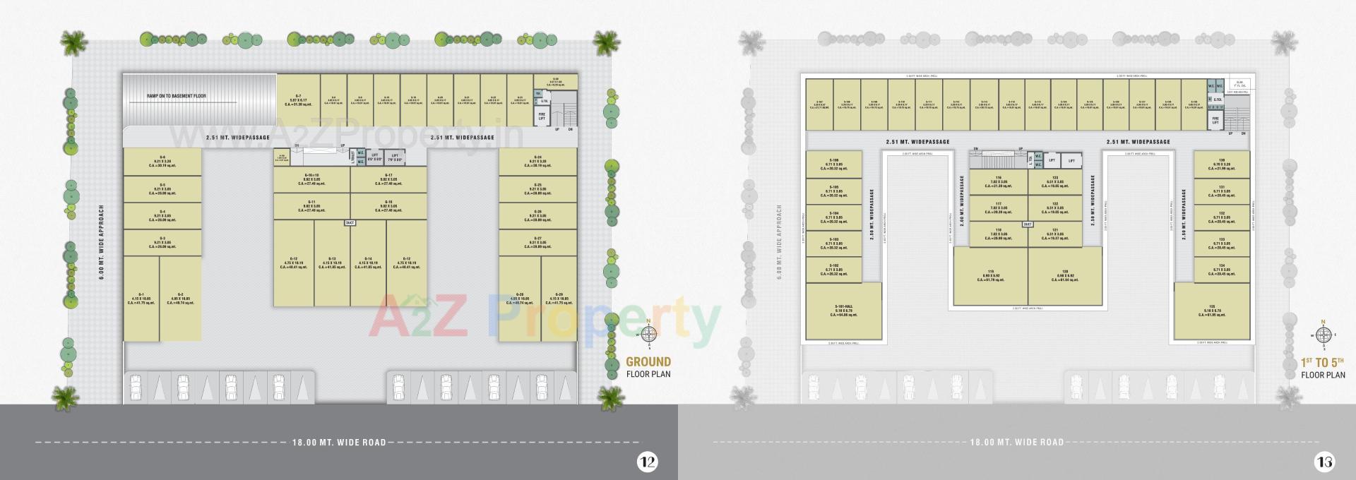 Layout of real estate project The Galleria Business Hub located at Puna, Surat, Gujarat