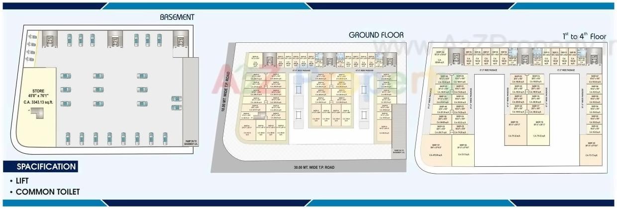Layout of real estate project The Galleria located at Surat, Surat, Gujarat