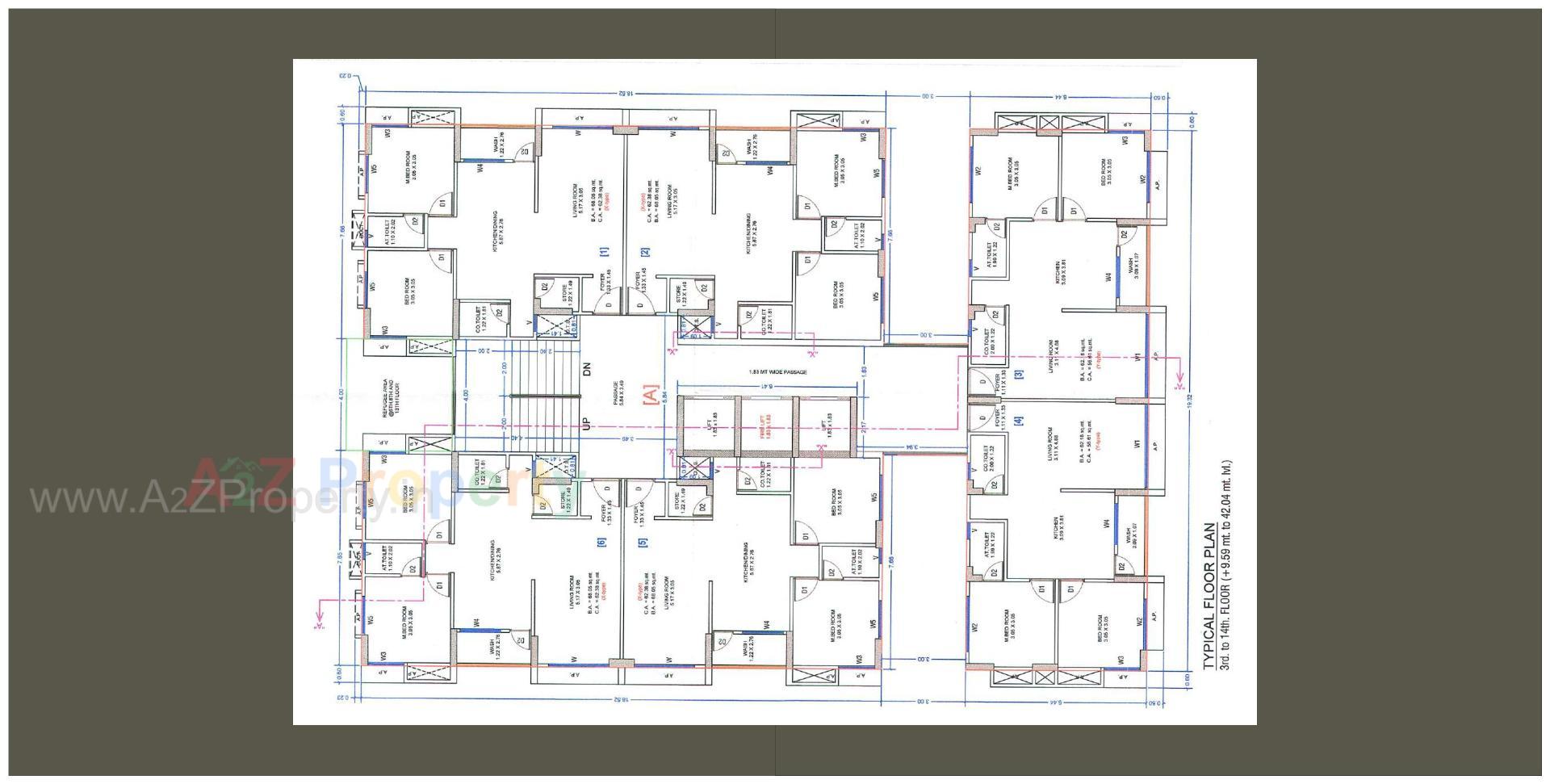 Layout of real estate project The Great Fourteen located at Sarthana, Surat, Gujarat