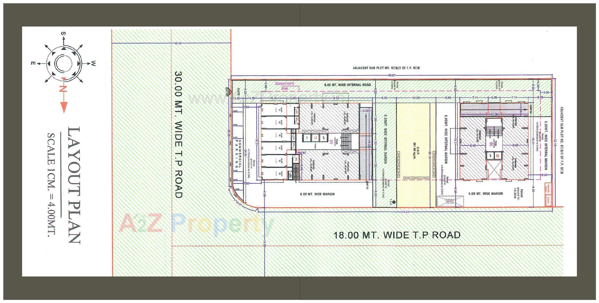 Layout of real estate project The Great Fourteen located at Sarthana, Surat, Gujarat