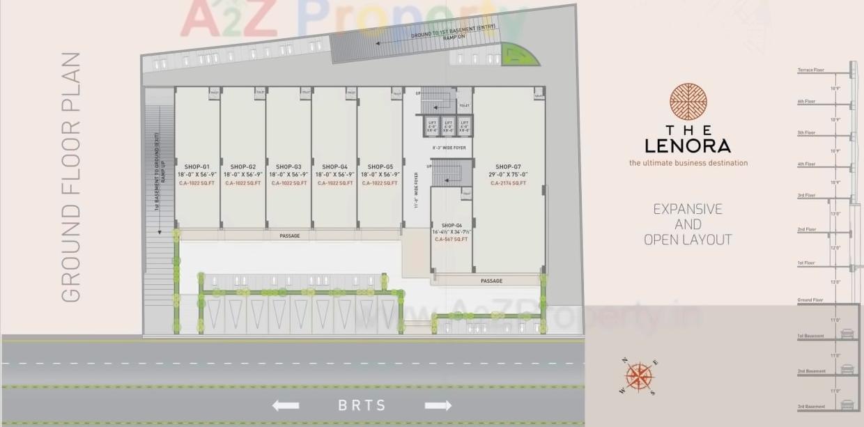 Layout of real estate project The Lenora located at Bharthana-vesu, Surat, Gujarat