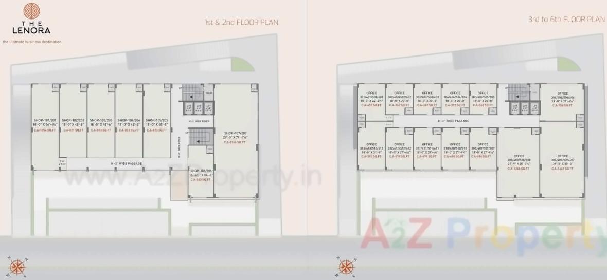 Layout of real estate project The Lenora located at Bharthana-vesu, Surat, Gujarat