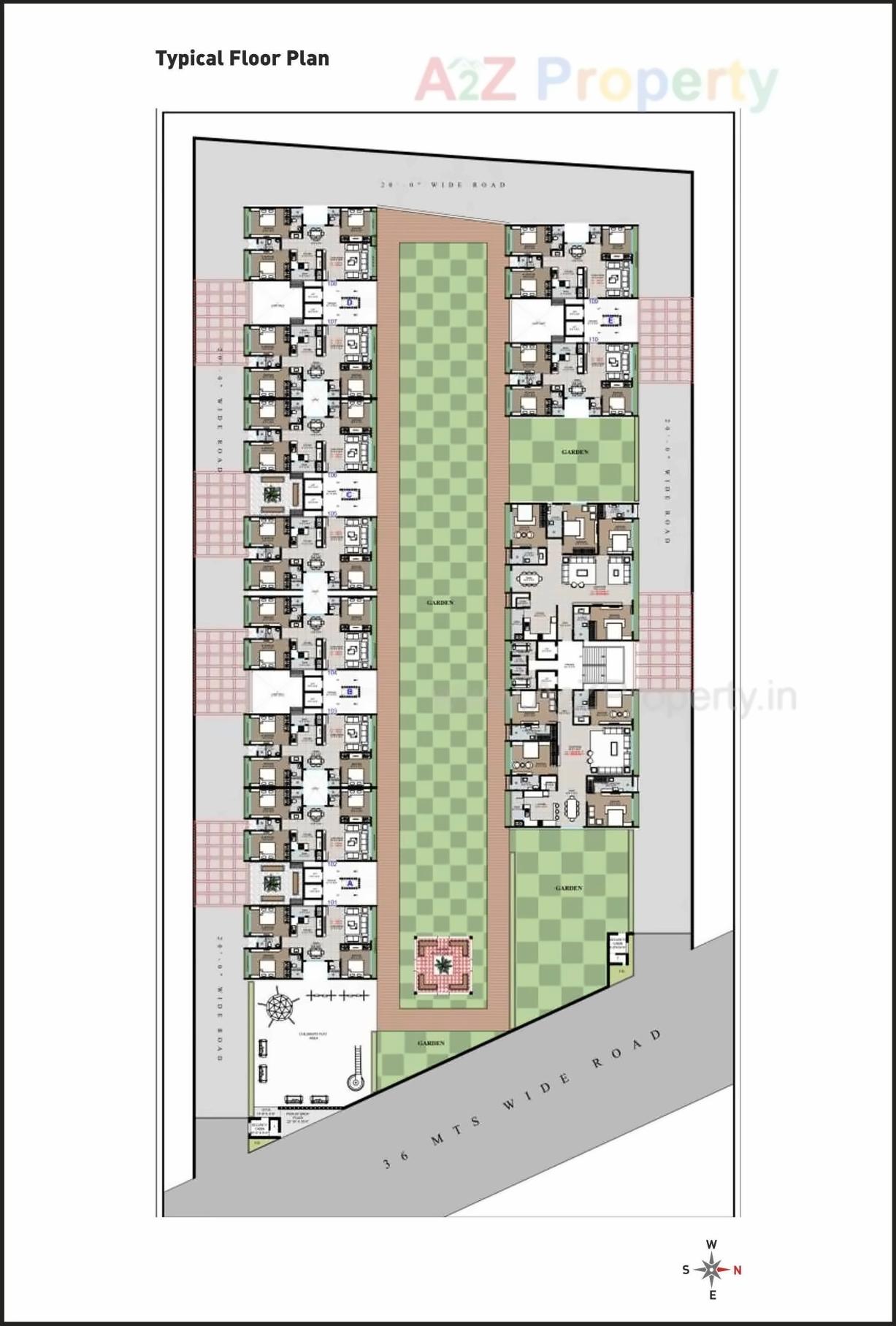 Layout of real estate project The Majestic located at Althan, Surat, Gujarat