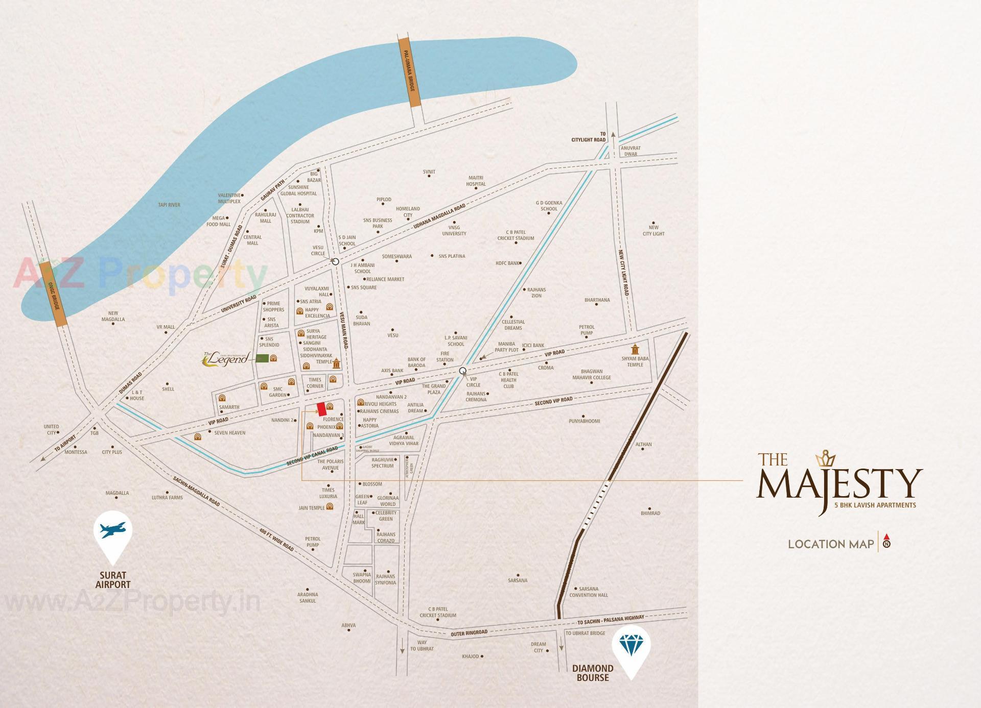  of real estate project The Majesty located at Vesu, Surat, Gujarat