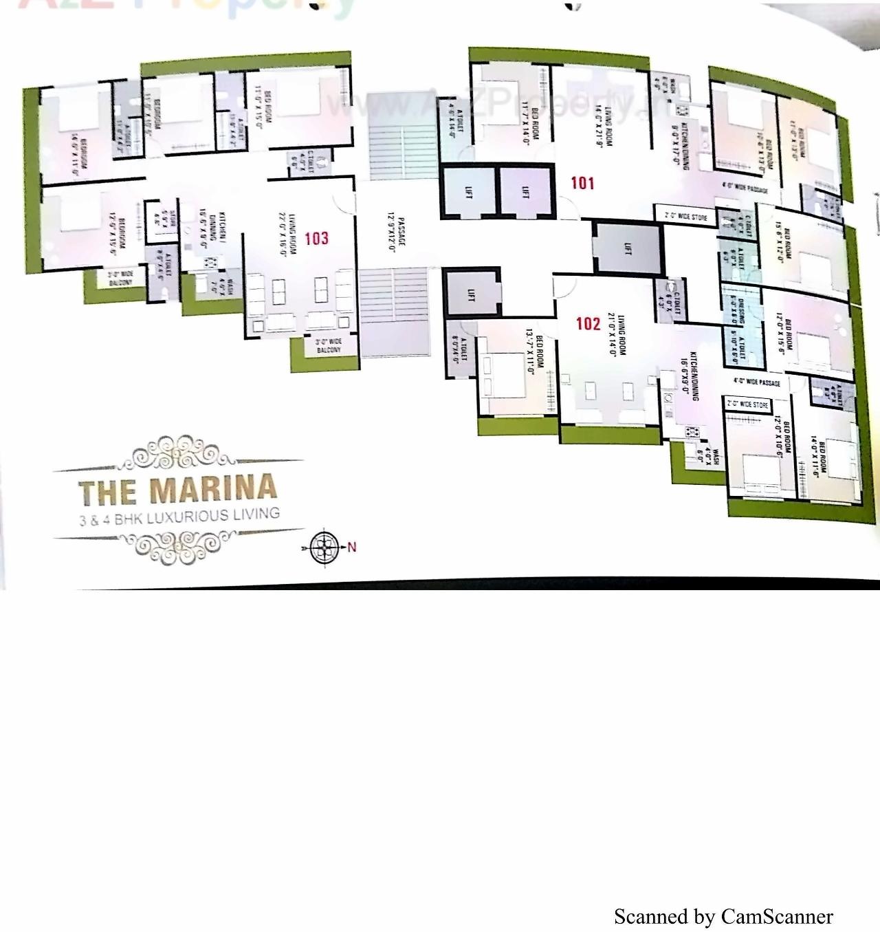 Layout of real estate project The Marina ( A,b ) located at Utran, Surat, Gujarat