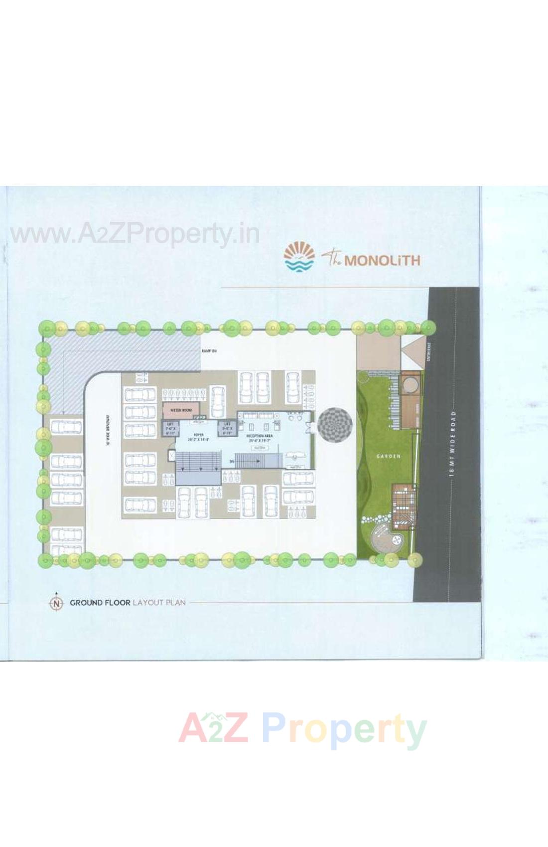 Layout of real estate project The Monolith located at Vesu, Surat, Gujarat