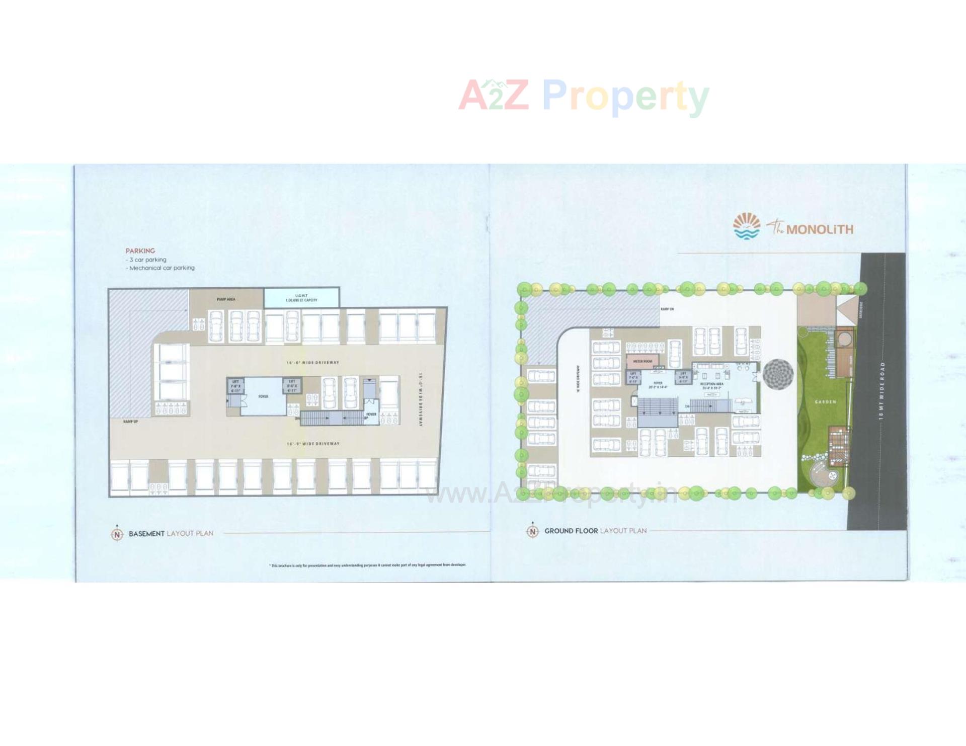 Layout of real estate project The Monolith located at Vesu, Surat, Gujarat