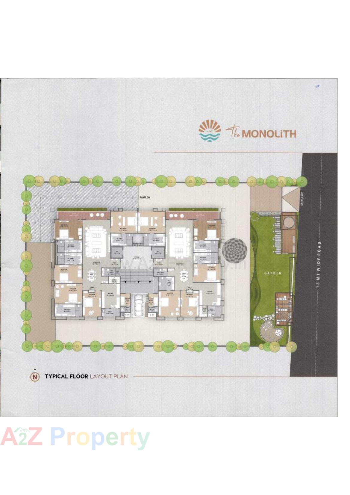 Layout of real estate project The Monolith located at Vesu, Surat, Gujarat