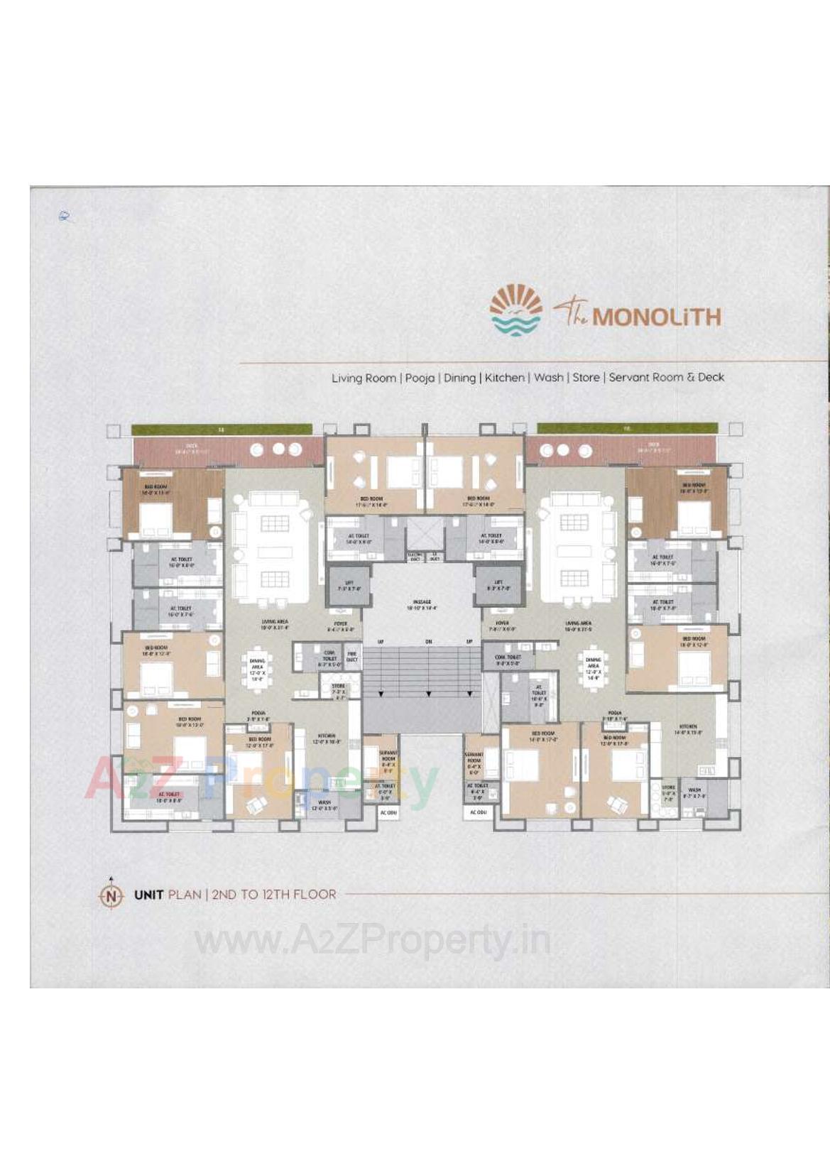 Layout of real estate project The Monolith located at Vesu, Surat, Gujarat