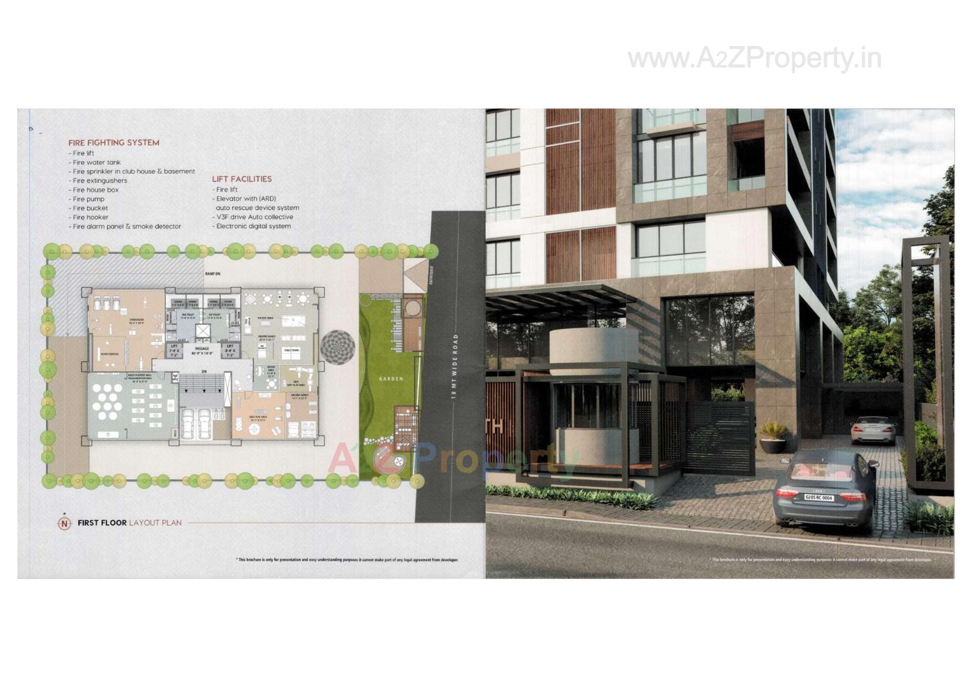 Layout of real estate project The Monolith located at Vesu, Surat, Gujarat