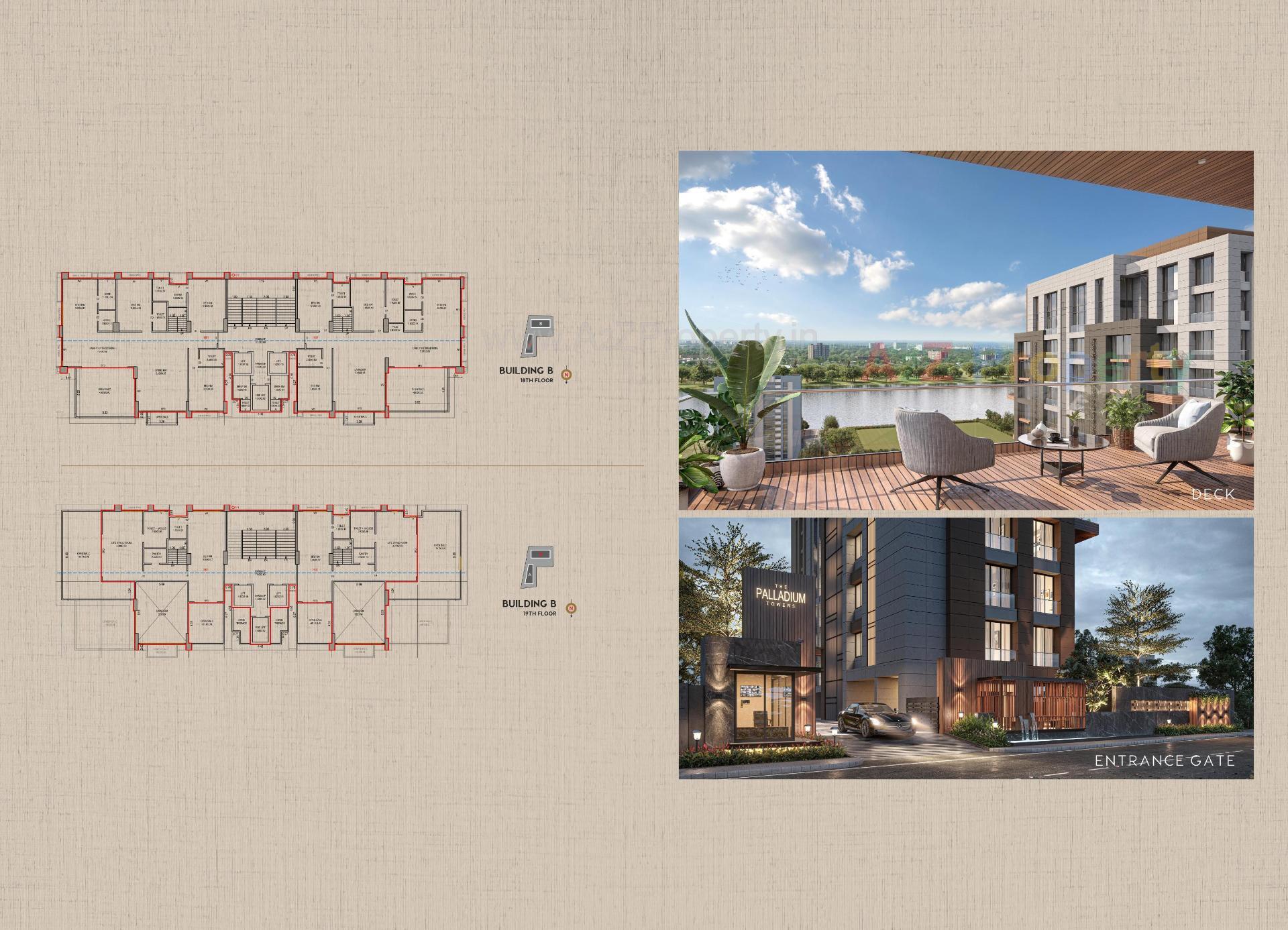 Layout of real estate project The Palladium Towers located at Piplod, Surat, Gujarat