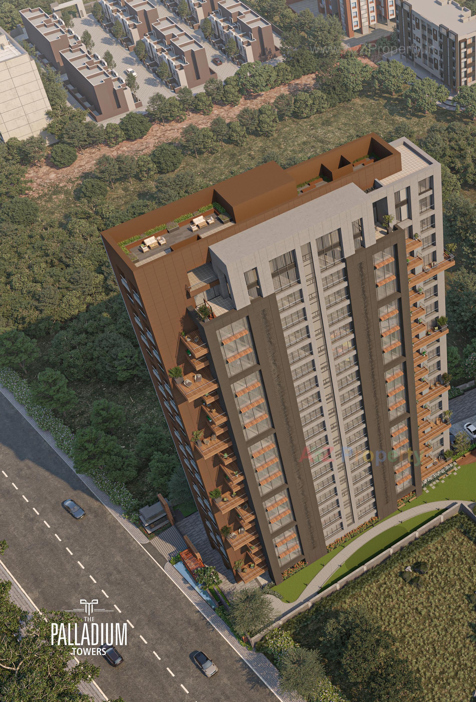 3D Elevation of real estate project The Palladium Towers located at Piplod, Surat, Gujarat