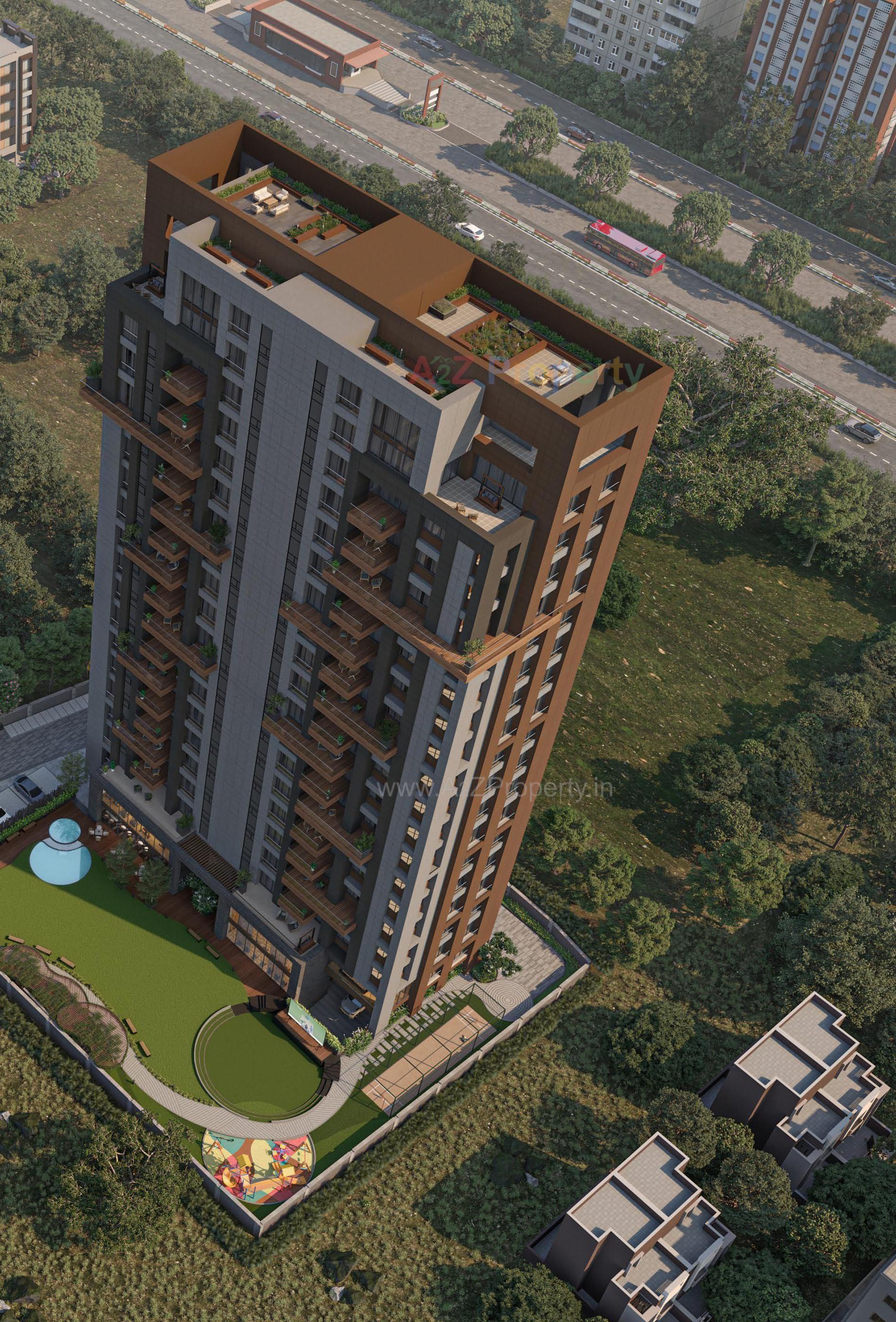 3D Elevation of real estate project The Palladium Towers located at Piplod, Surat, Gujarat