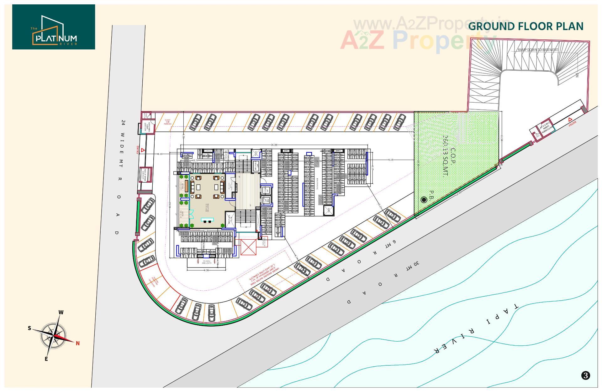 Layout of real estate project The Platinum River located at Ka, Surat, Gujarat
