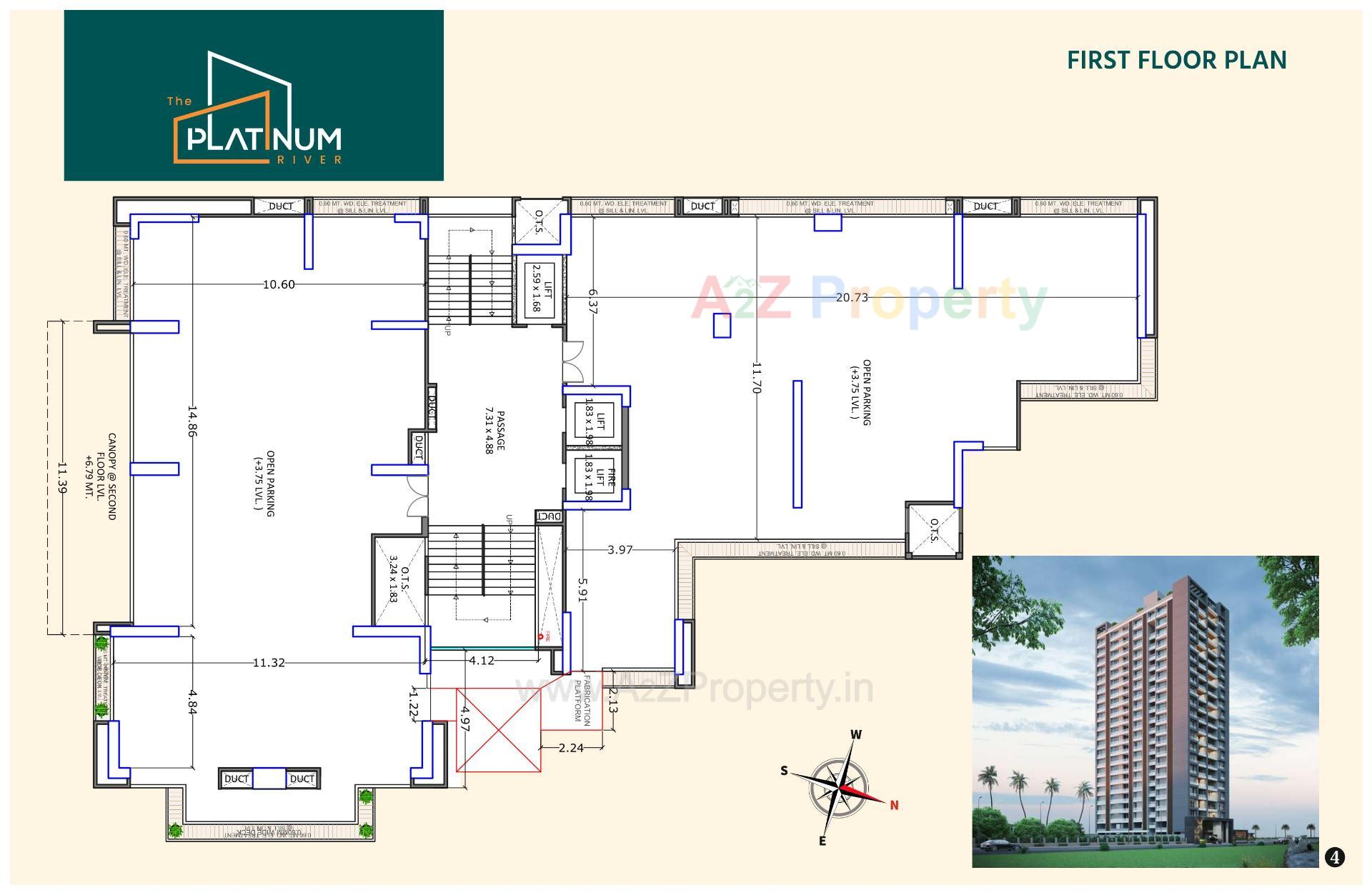Layout of real estate project The Platinum River located at Ka, Surat, Gujarat