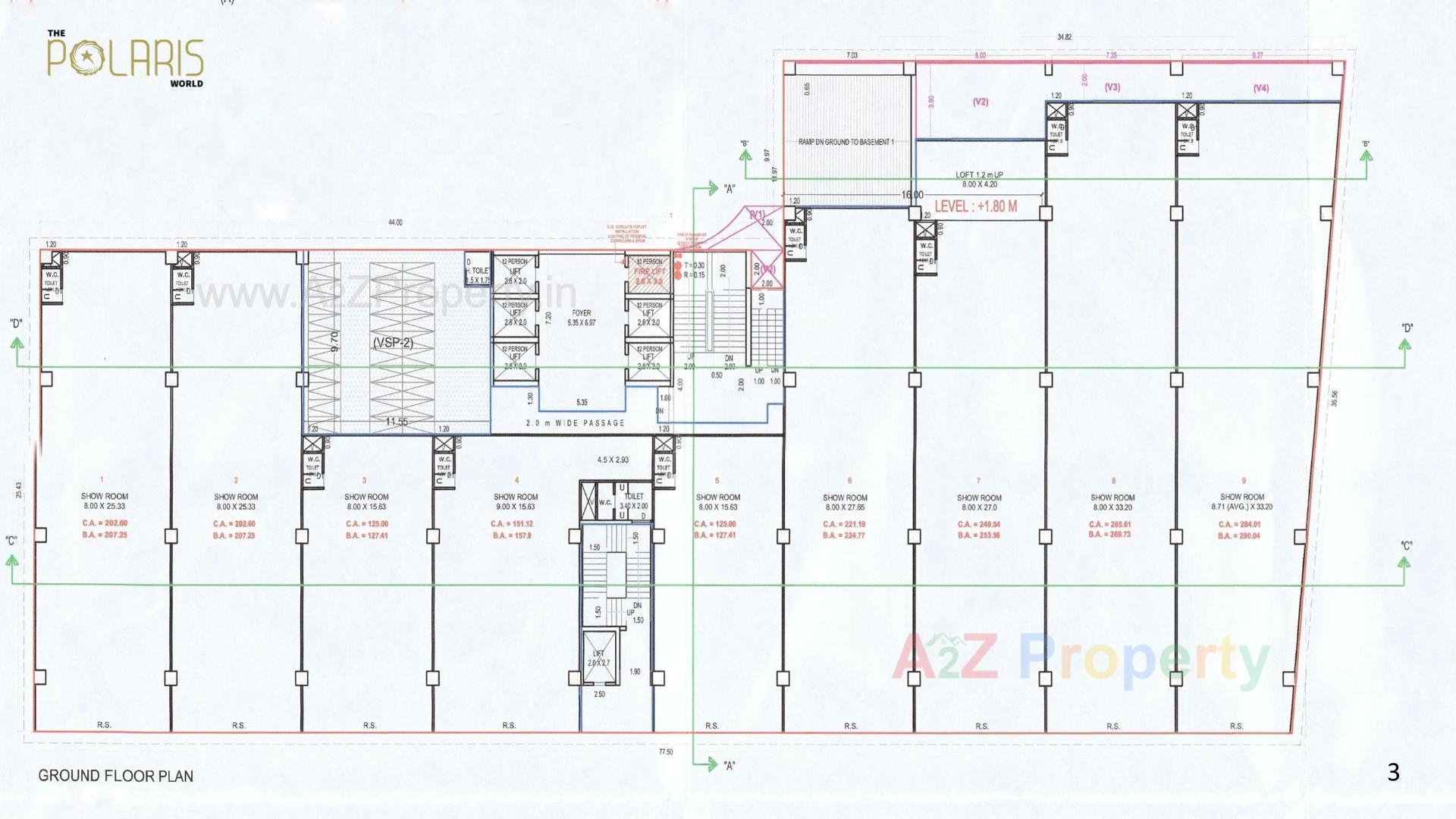 Layout of real estate project The Polaris World located at Surat, Surat, Gujarat