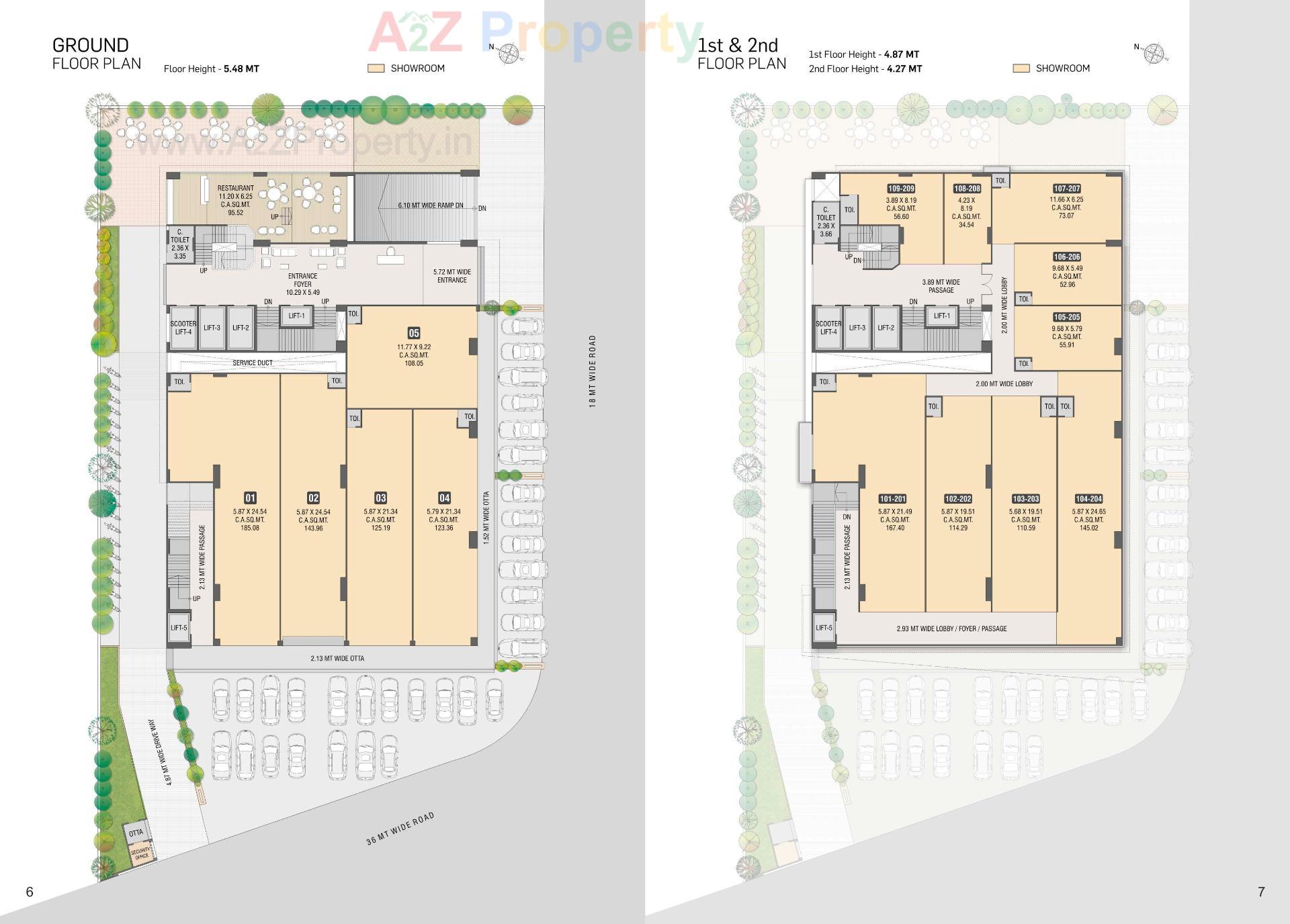 Layout of real estate project The Profit located at Adajan, Surat, Gujarat