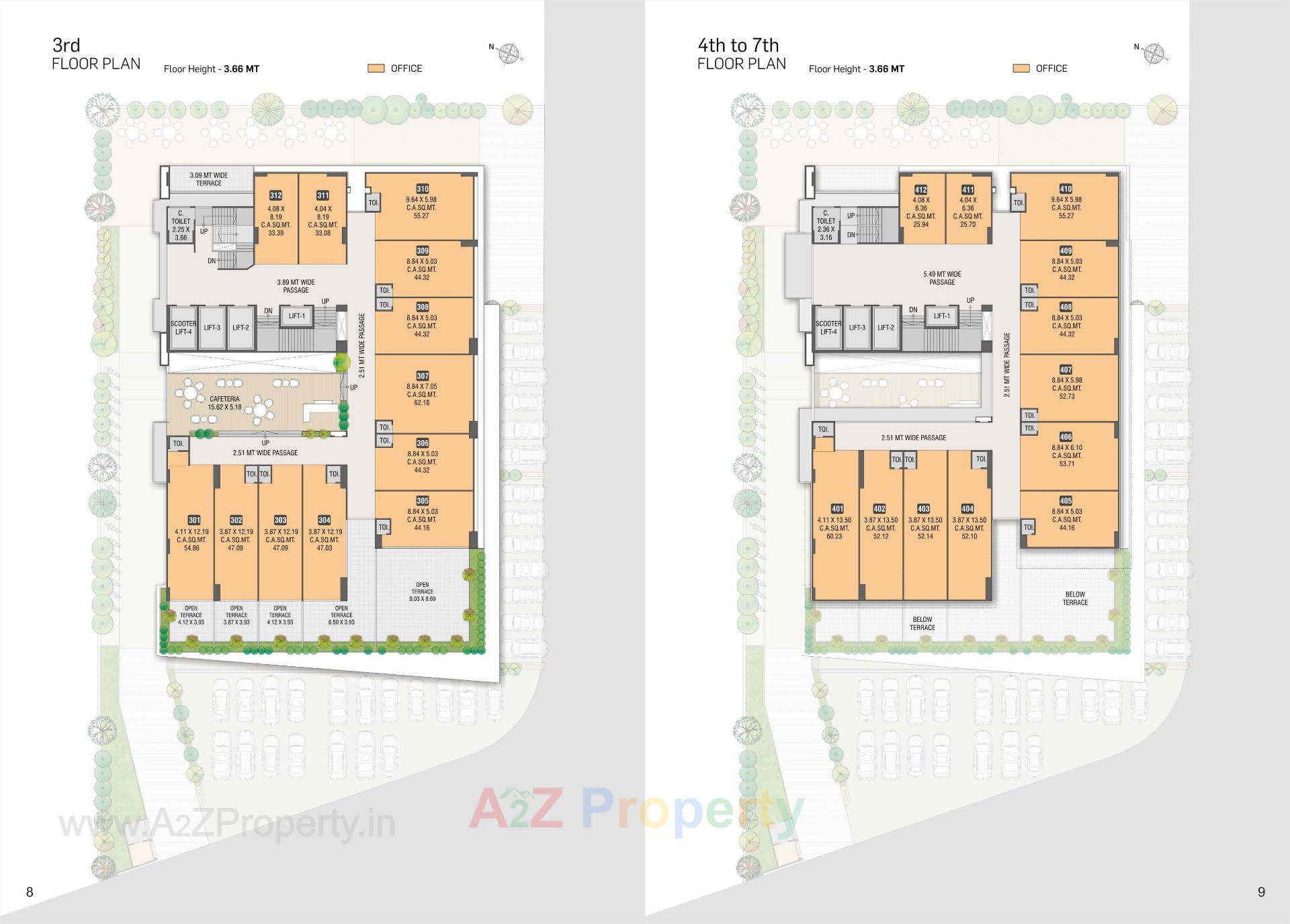 Layout of real estate project The Profit located at Adajan, Surat, Gujarat