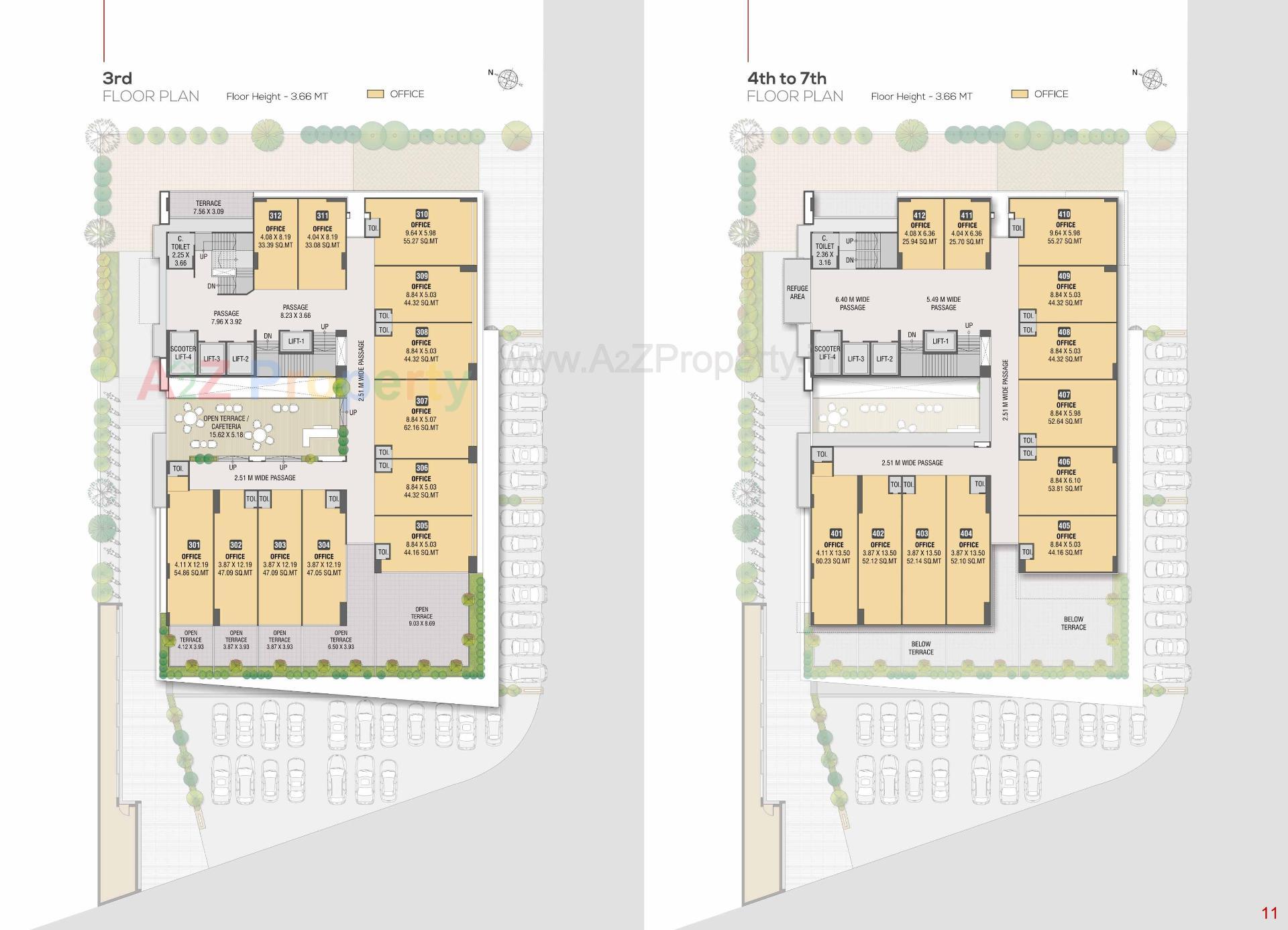 Layout of real estate project The Profit located at Adajan, Surat, Gujarat