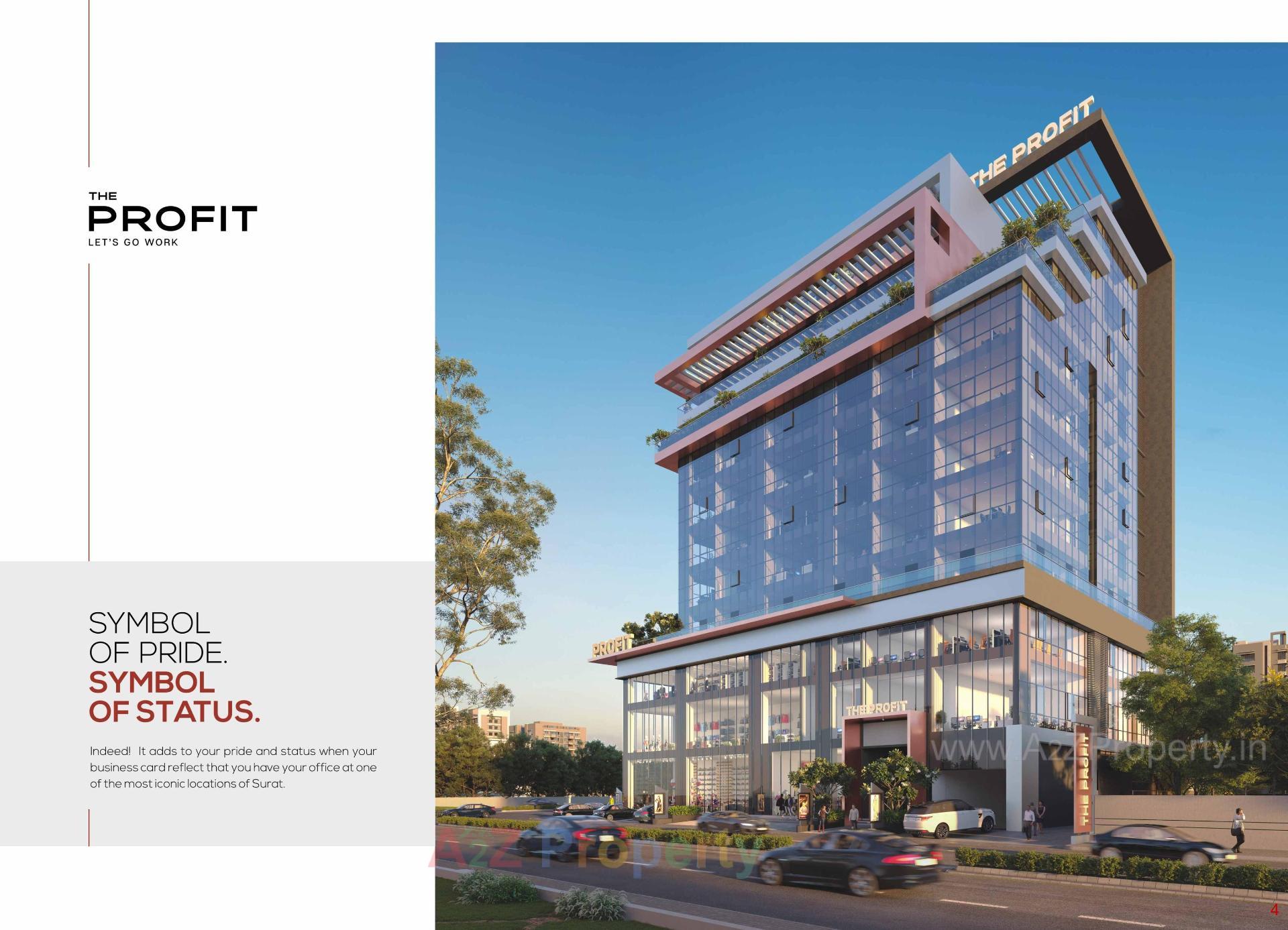 3D Elevation of real estate project The Profit located at Adajan, Surat, Gujarat