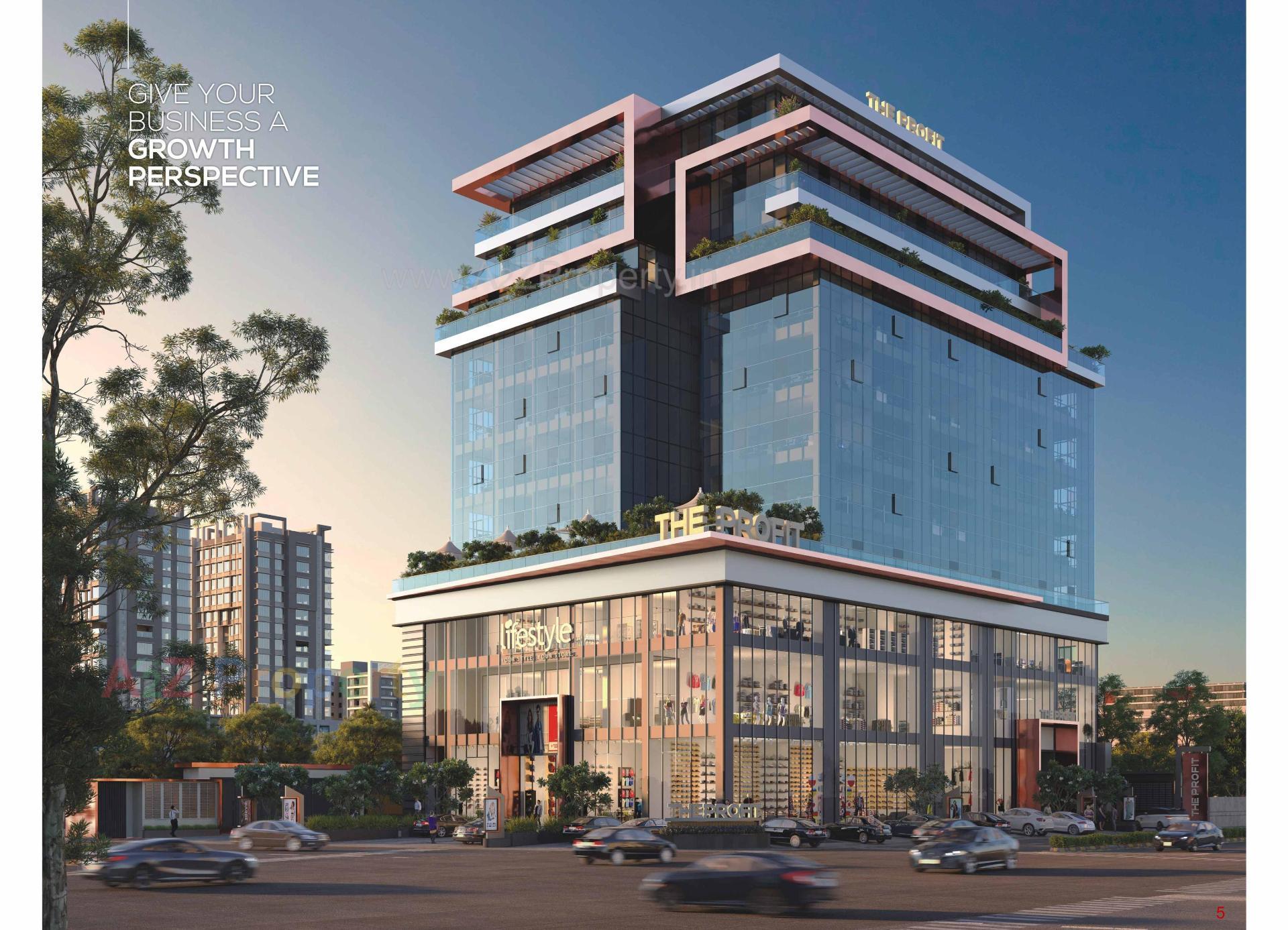 3D Elevation of real estate project The Profit located at Adajan, Surat, Gujarat