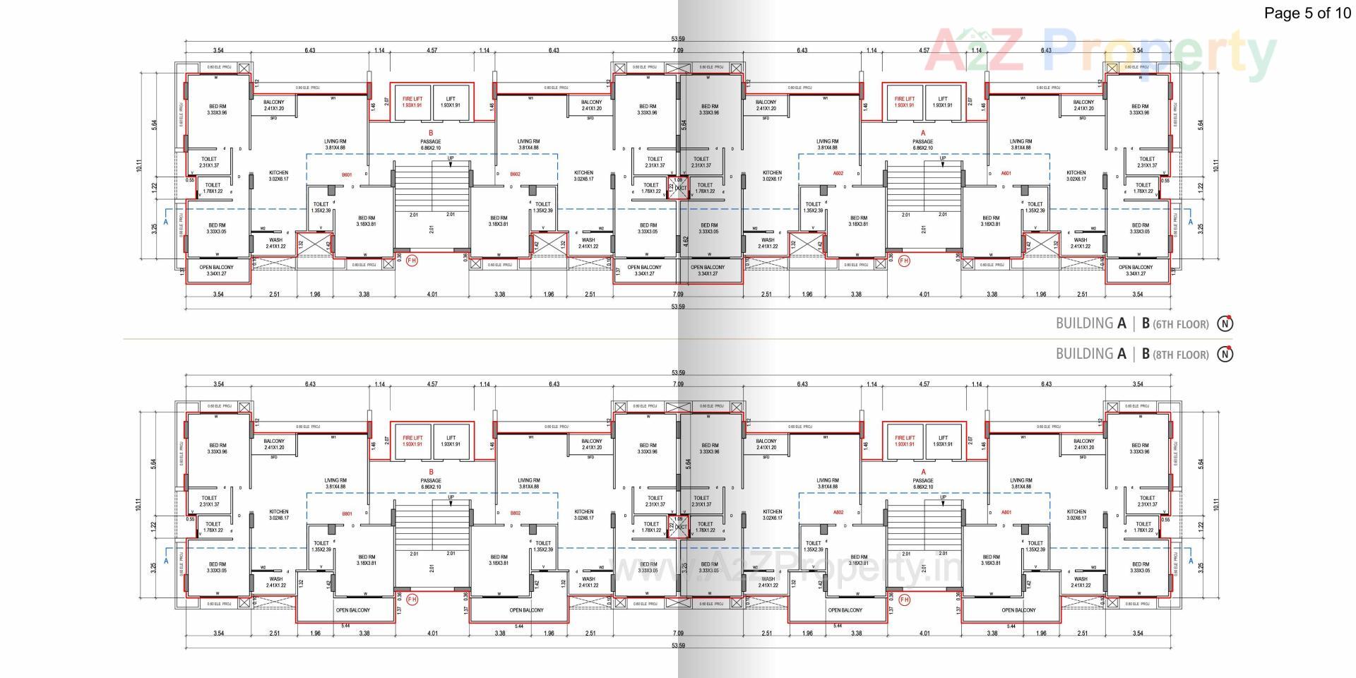 Layout of real estate project The Residence located at Pal, Surat, Gujarat