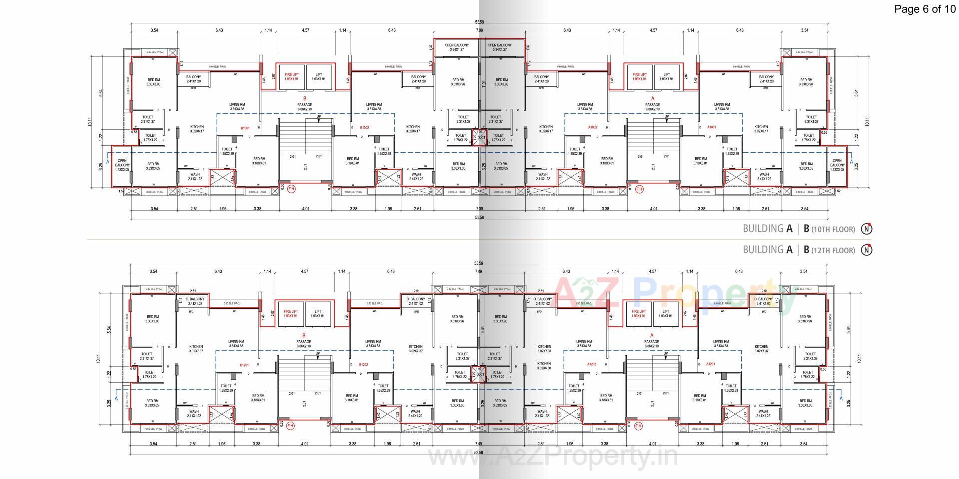 Layout of real estate project The Residence located at Pal, Surat, Gujarat
