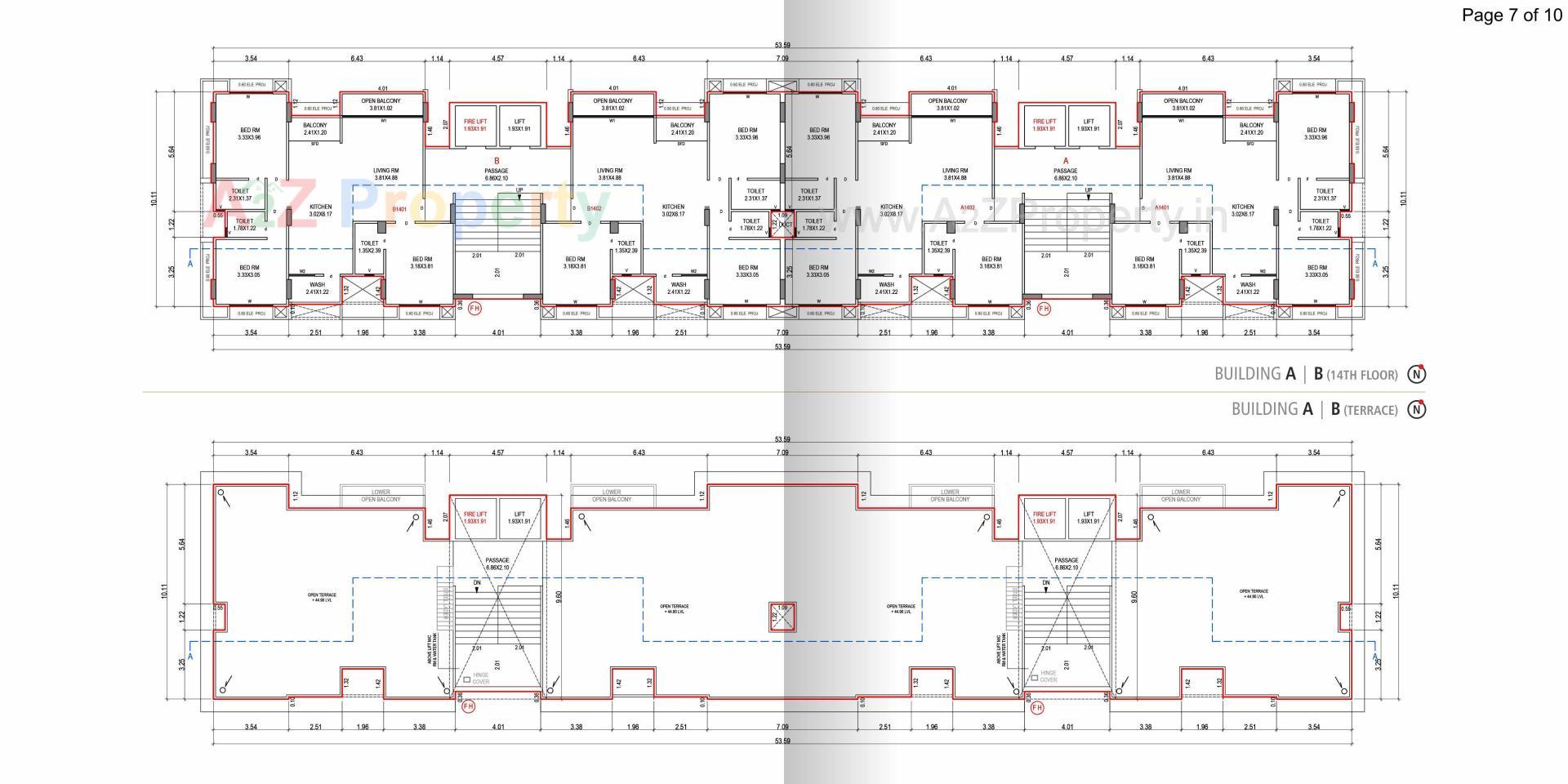 Layout of real estate project The Residence located at Pal, Surat, Gujarat