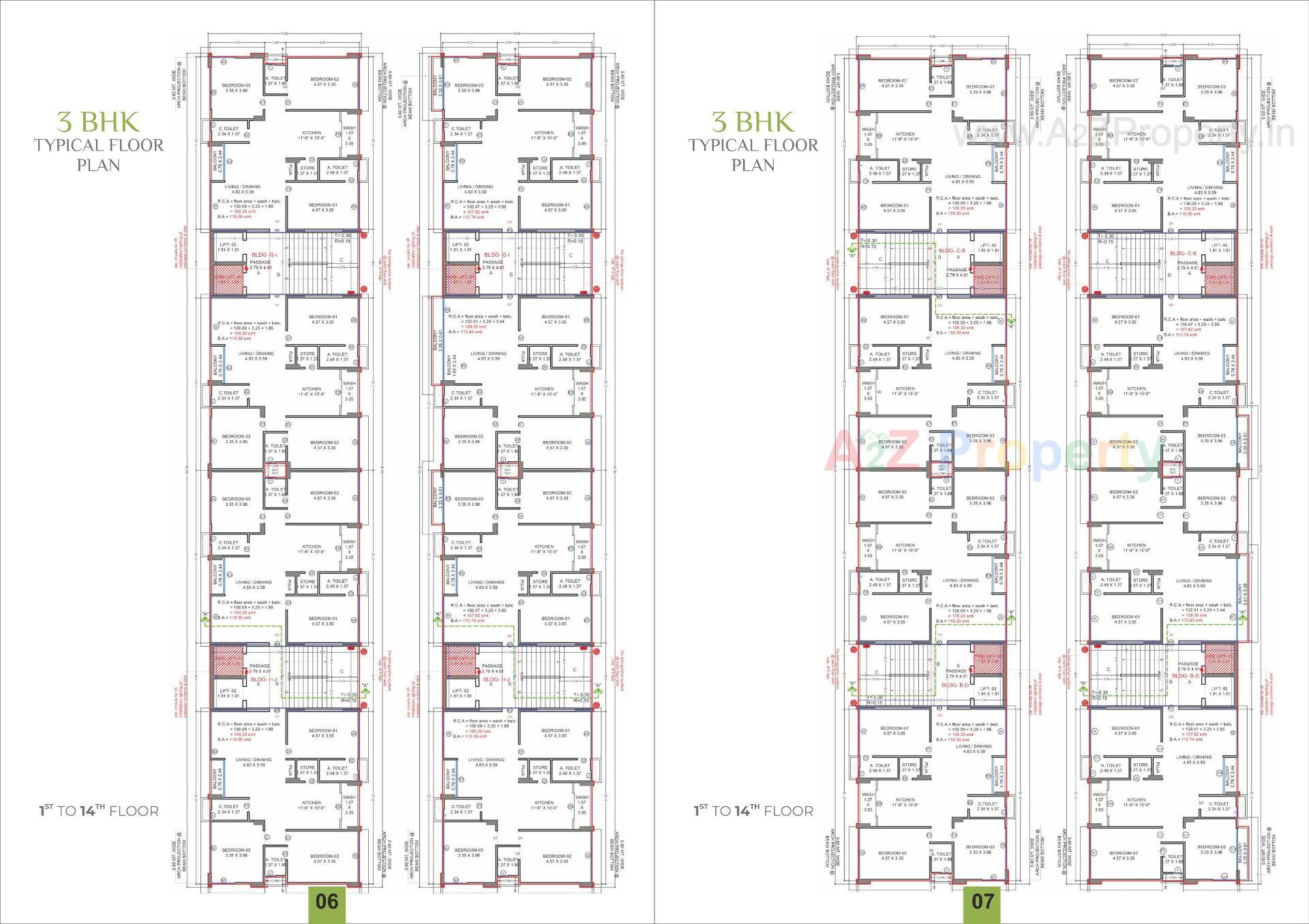 Layout of real estate project The Signature located at Mota, Surat, Gujarat