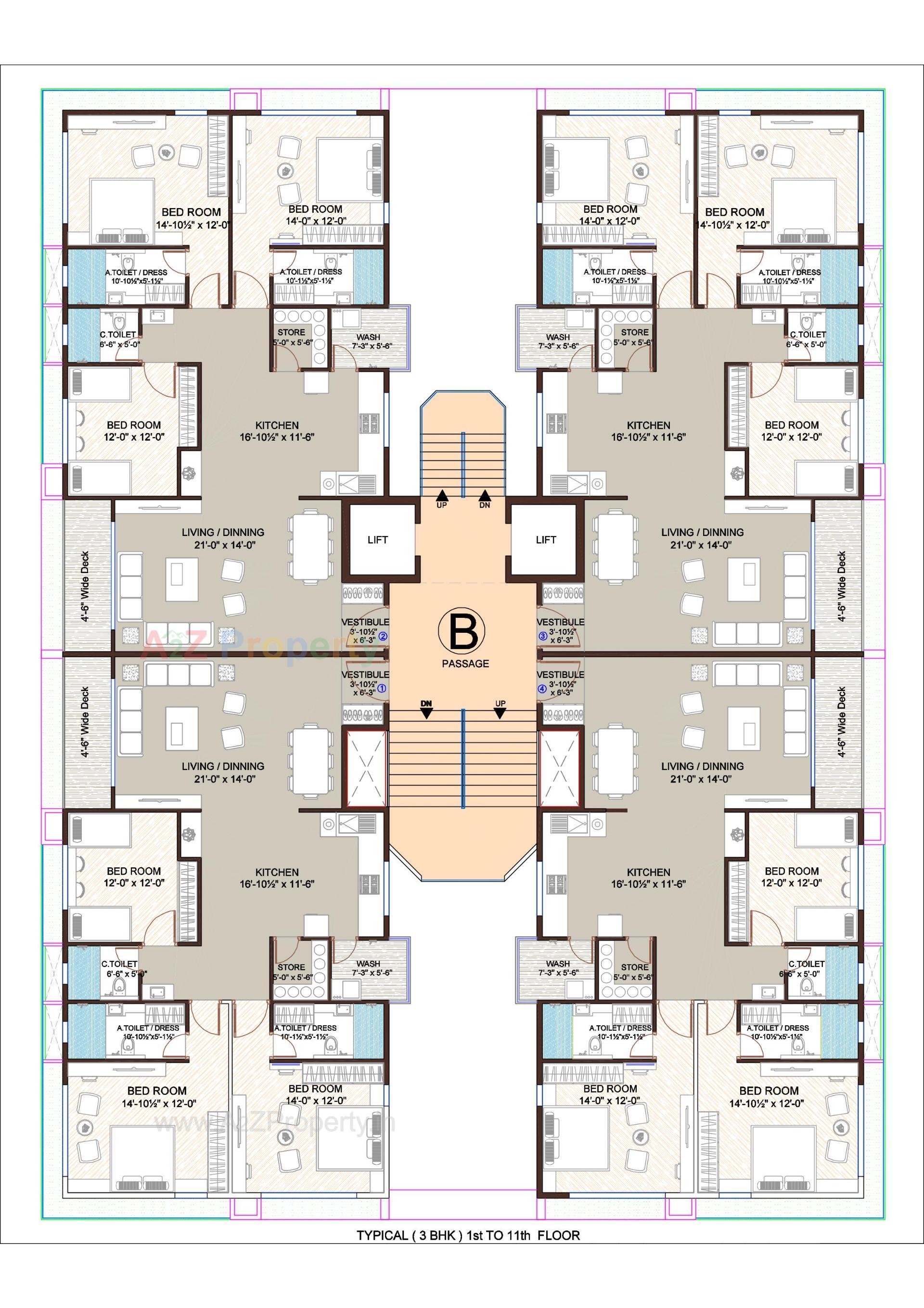 Layout of real estate project The Ultima located at Vesu, Surat, Gujarat