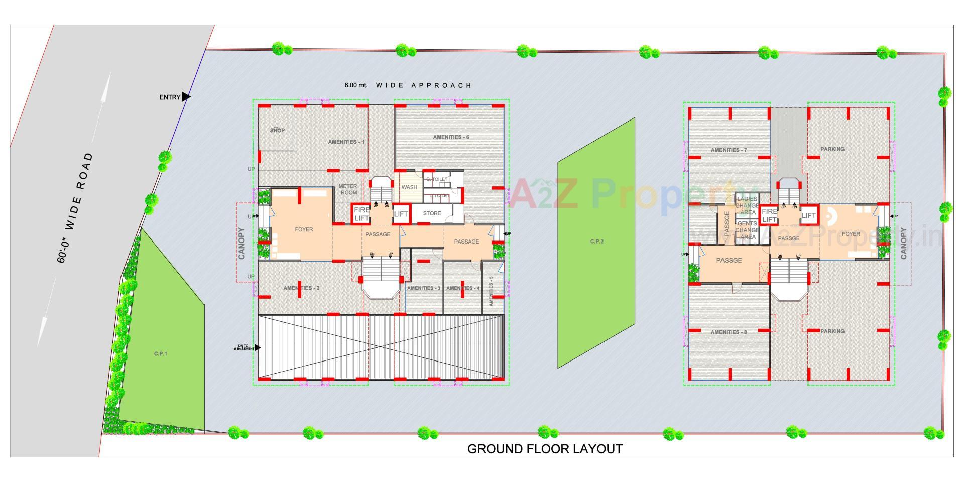 Layout of real estate project The Ultima located at Vesu, Surat, Gujarat