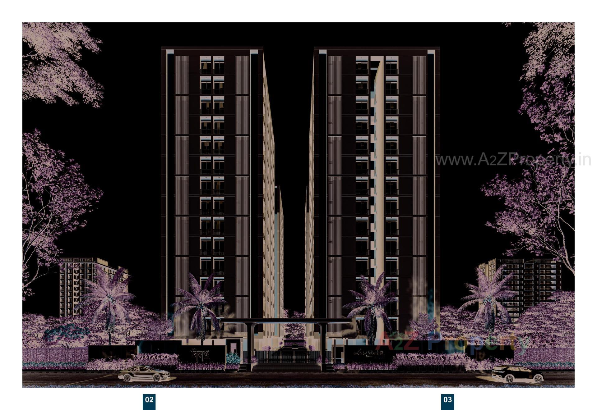 3D Elevation of real estate project Tilak Heritage located at Mota Varachha, Surat, Gujarat