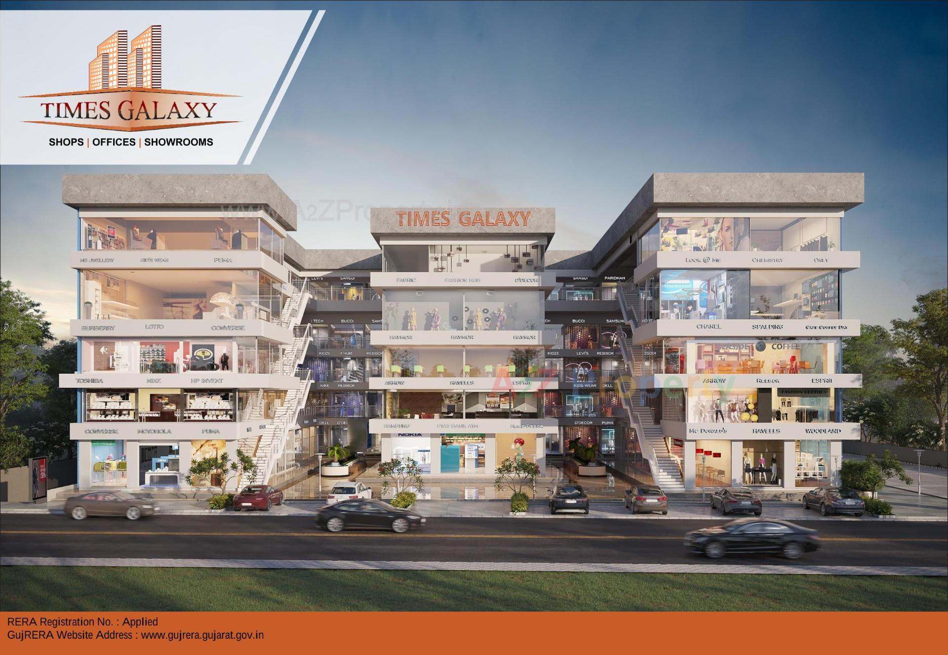 3D Elevation of real estate project Times Galaxy located at Surat, Surat, Gujarat