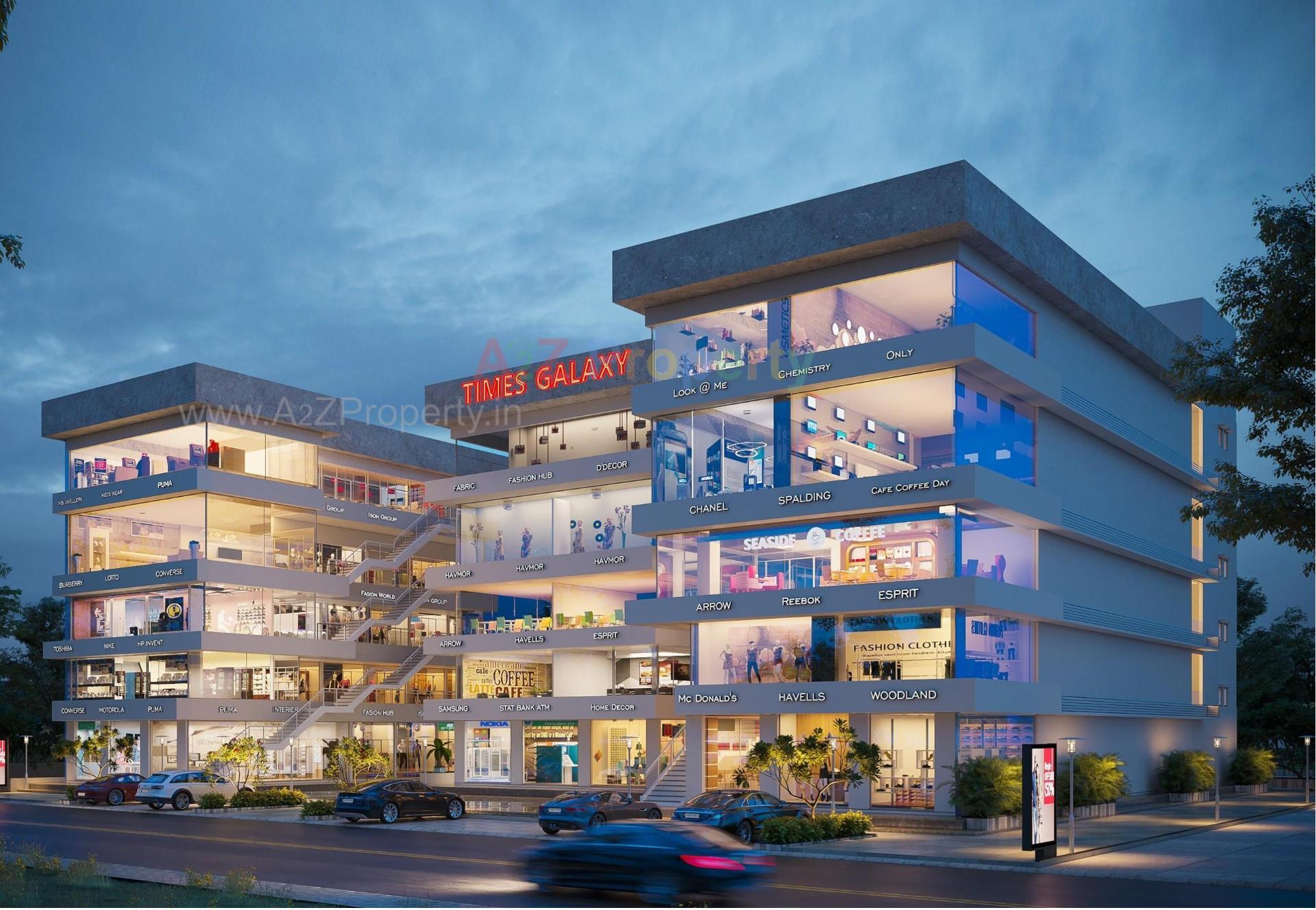 3D Elevation of real estate project Times Galaxy located at Surat, Surat, Gujarat