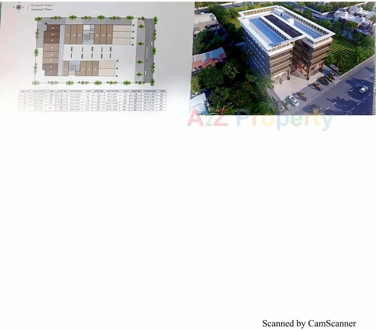 Layout of real estate project Times Shoppers located at Varachha, Surat, Gujarat