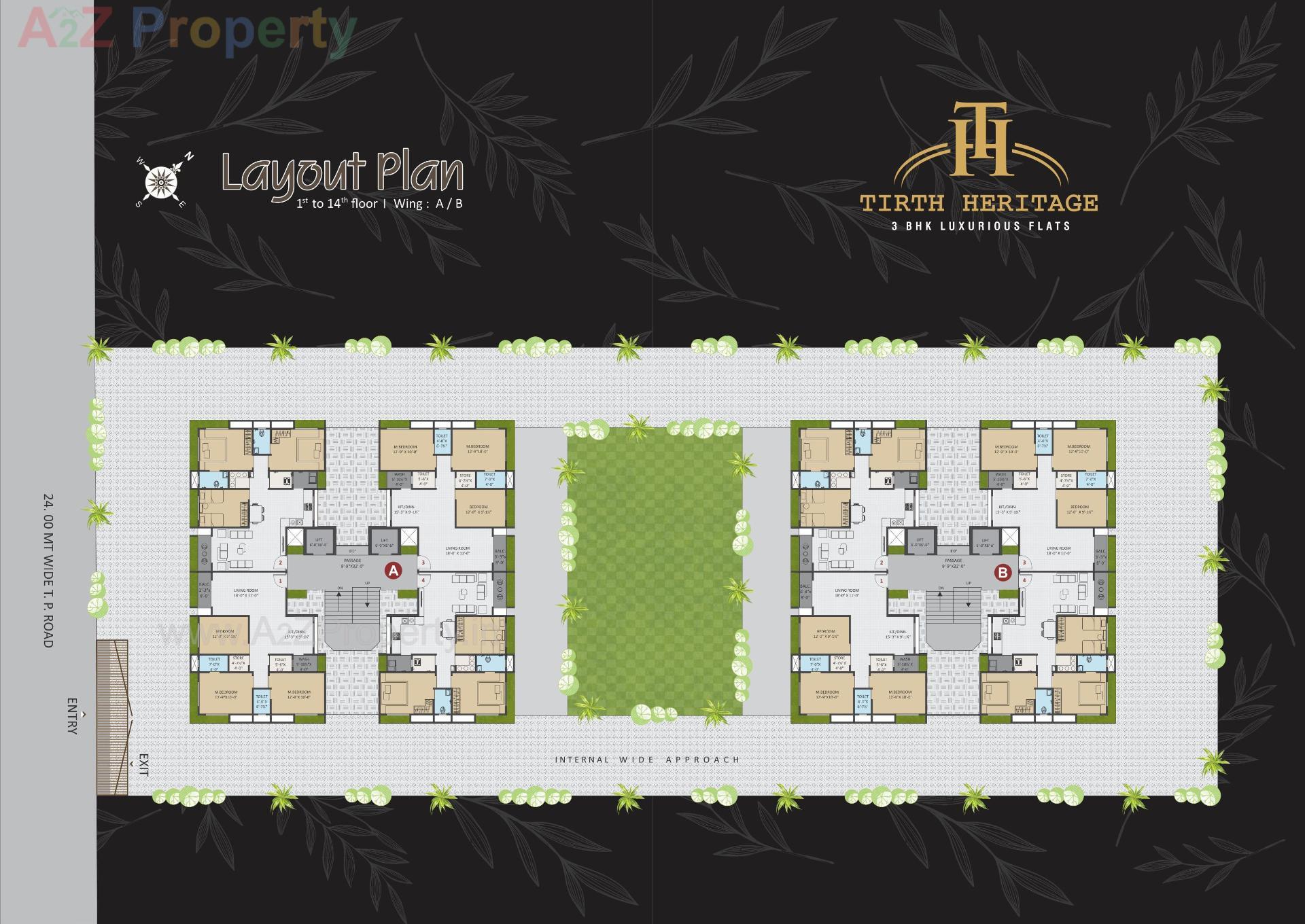 Layout of real estate project Tirth Heritage located at Surat, Surat, Gujarat