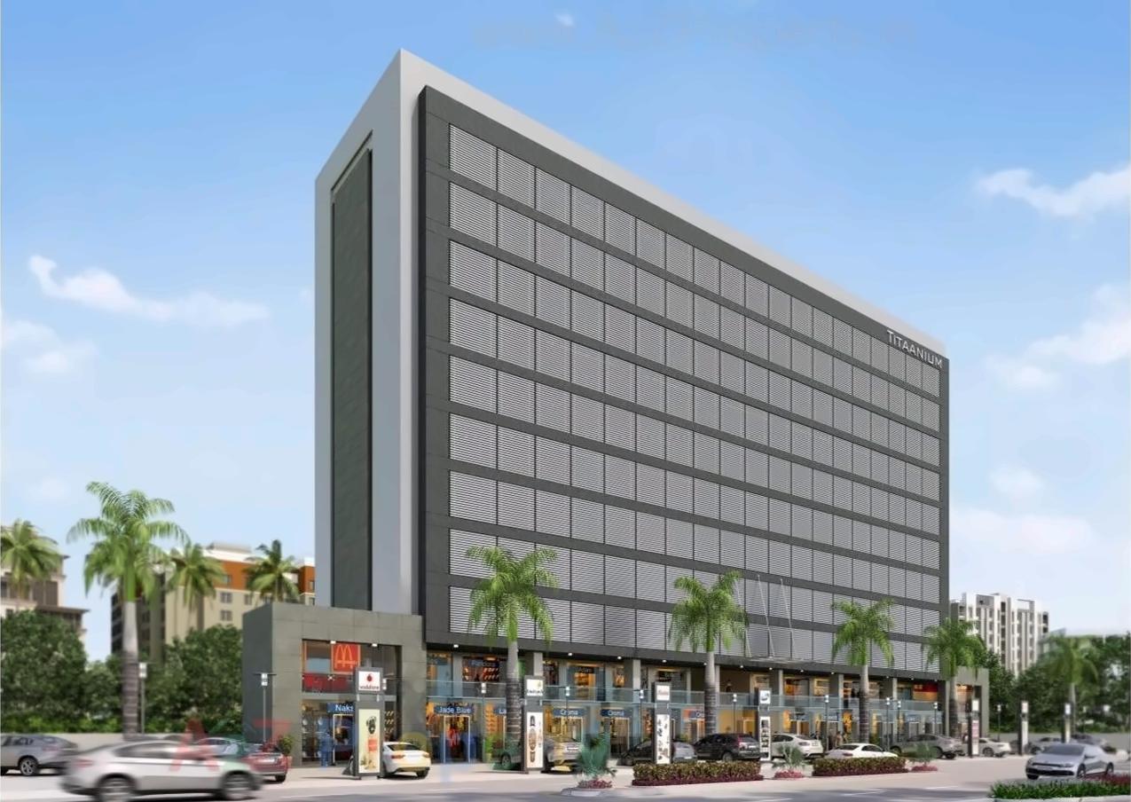 3D Elevation of real estate project Titaanium located at Bhimrad, Surat, Gujarat