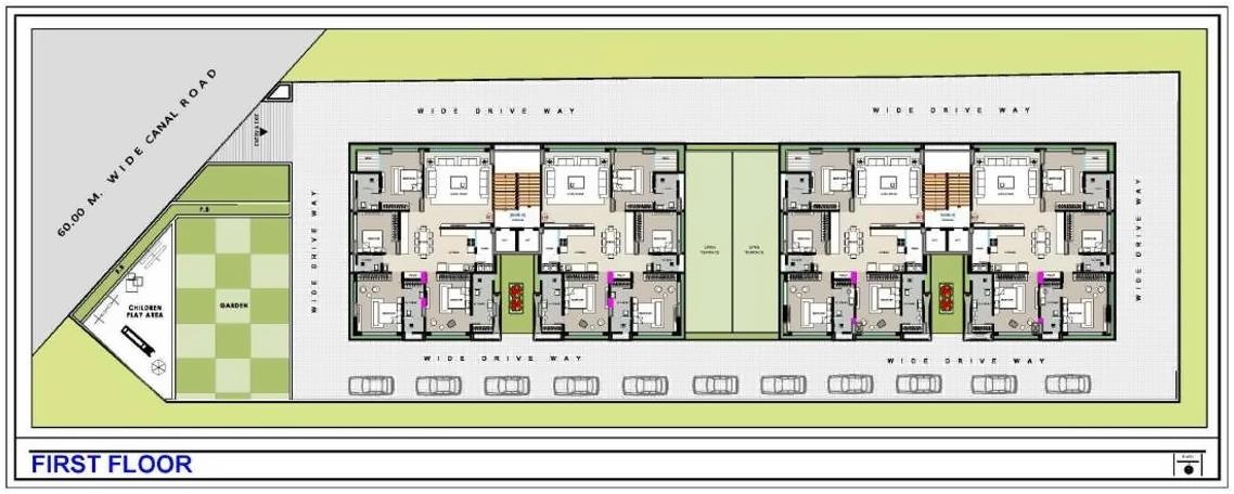 Layout of real estate project Torrance located at Vesu, Surat, Gujarat